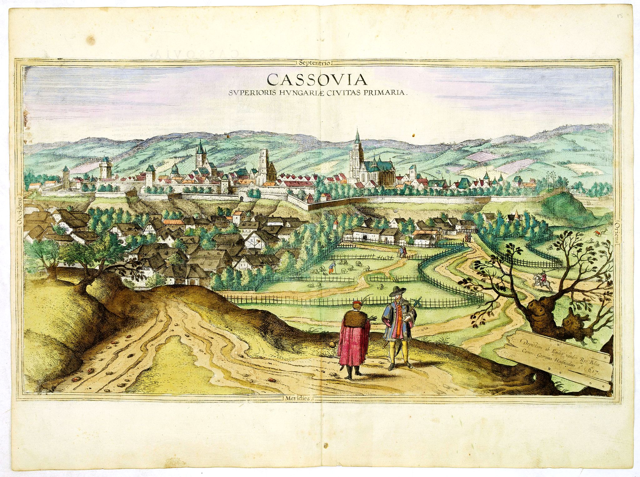 BRAUN, G. / HOGENBERG, F., Cassovia superioris Hungariae civitas primaria., antique map, old maps