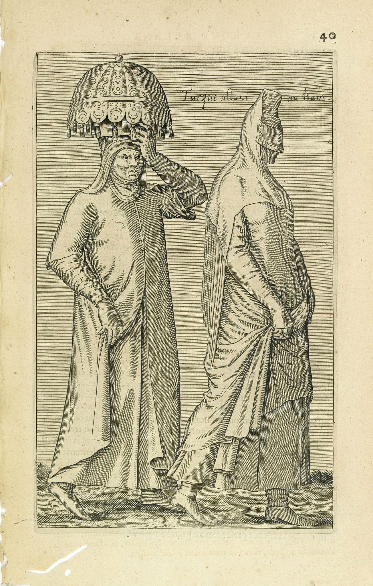 NICOLAS DE NICOLAY, Thomas Artus (sieur d'Embry)., Turque allant au Bam. (40), antique map, old maps