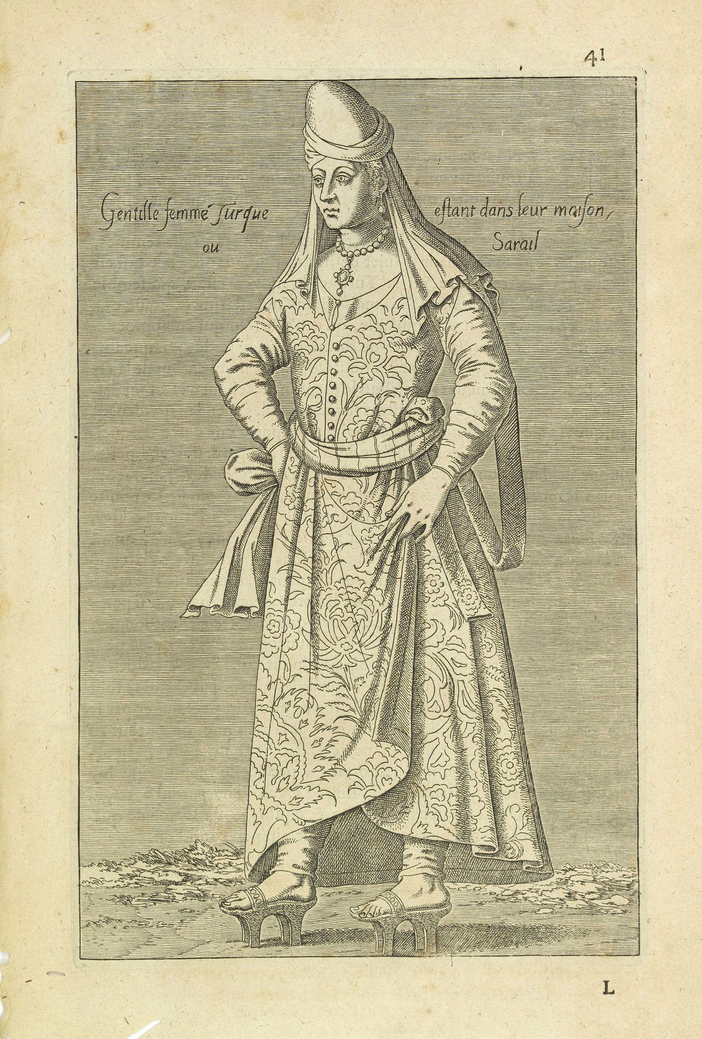 NICOLAS DE NICOLAY, Thomas Artus (sieur d'Embry)., Gentille femmé Turque estant dans leur maison ou Sarail. (41), antique map, old maps