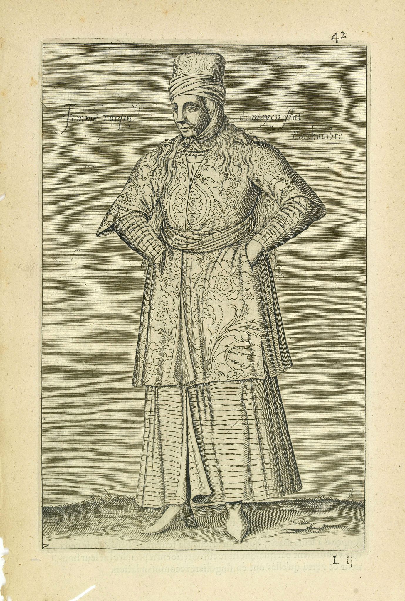 NICOLAS DE NICOLAY, Thomas Artus (sieur d'Embry)., Femme Turque de moyen estat En chambre. (42), antique map, old maps