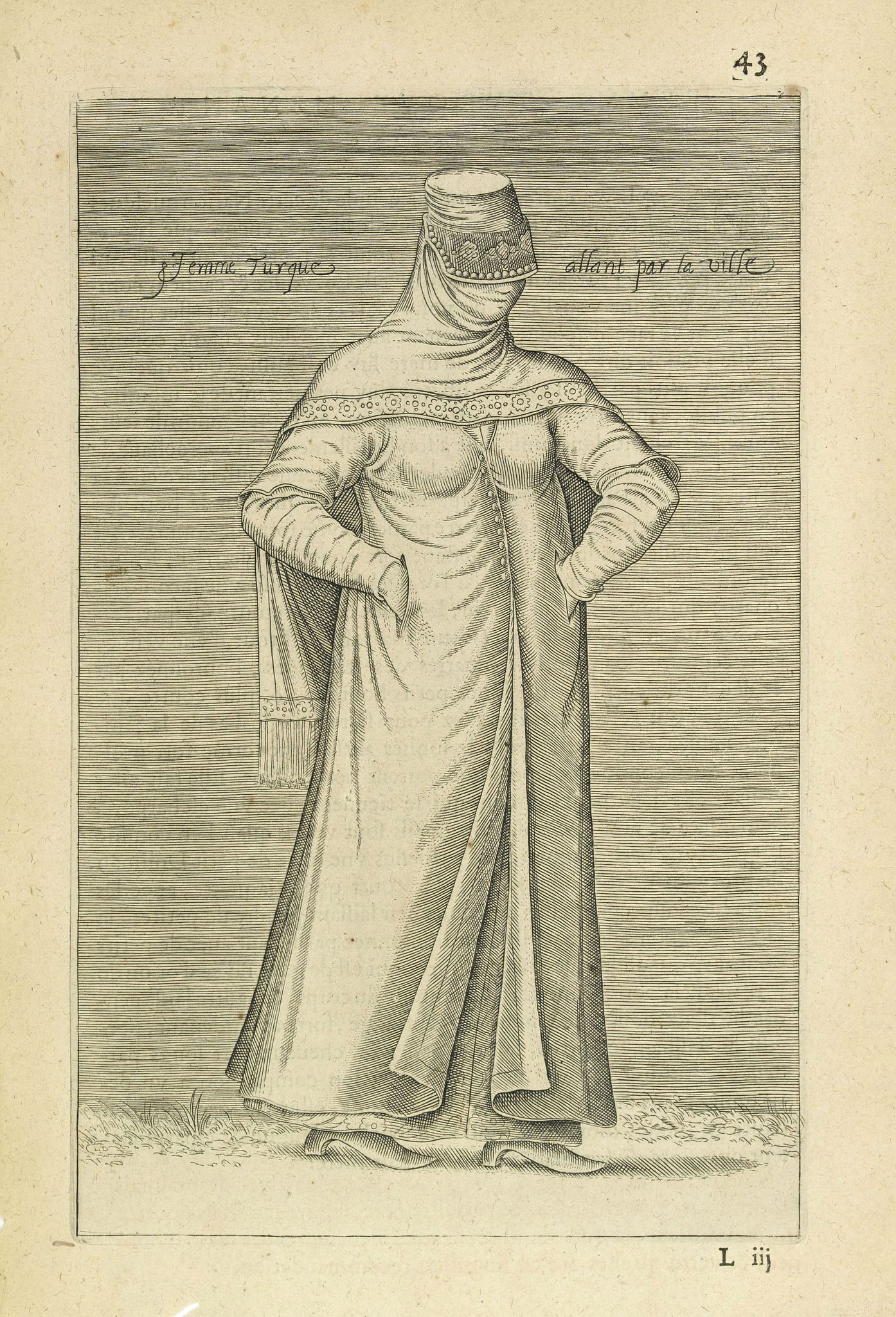 NICOLAS DE NICOLAY, Thomas Artus (sieur d'Embry)., Femme Turque allant par la ville. (43), antique map, old maps