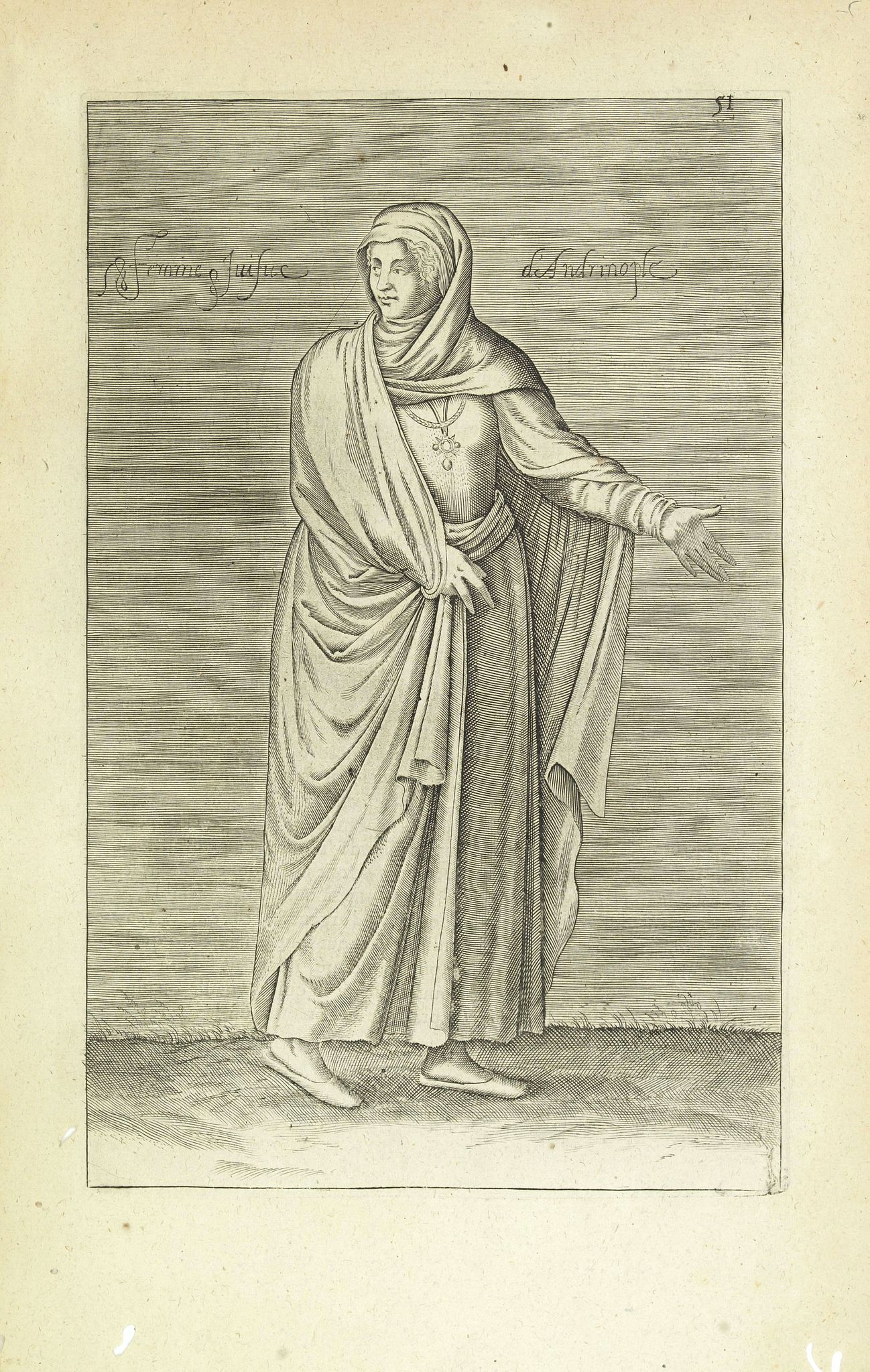 NICOLAS DE NICOLAY, Thomas Artus (sieur d'Embry)., Femine Juisve d'Andrinople. (51), antique map, old maps