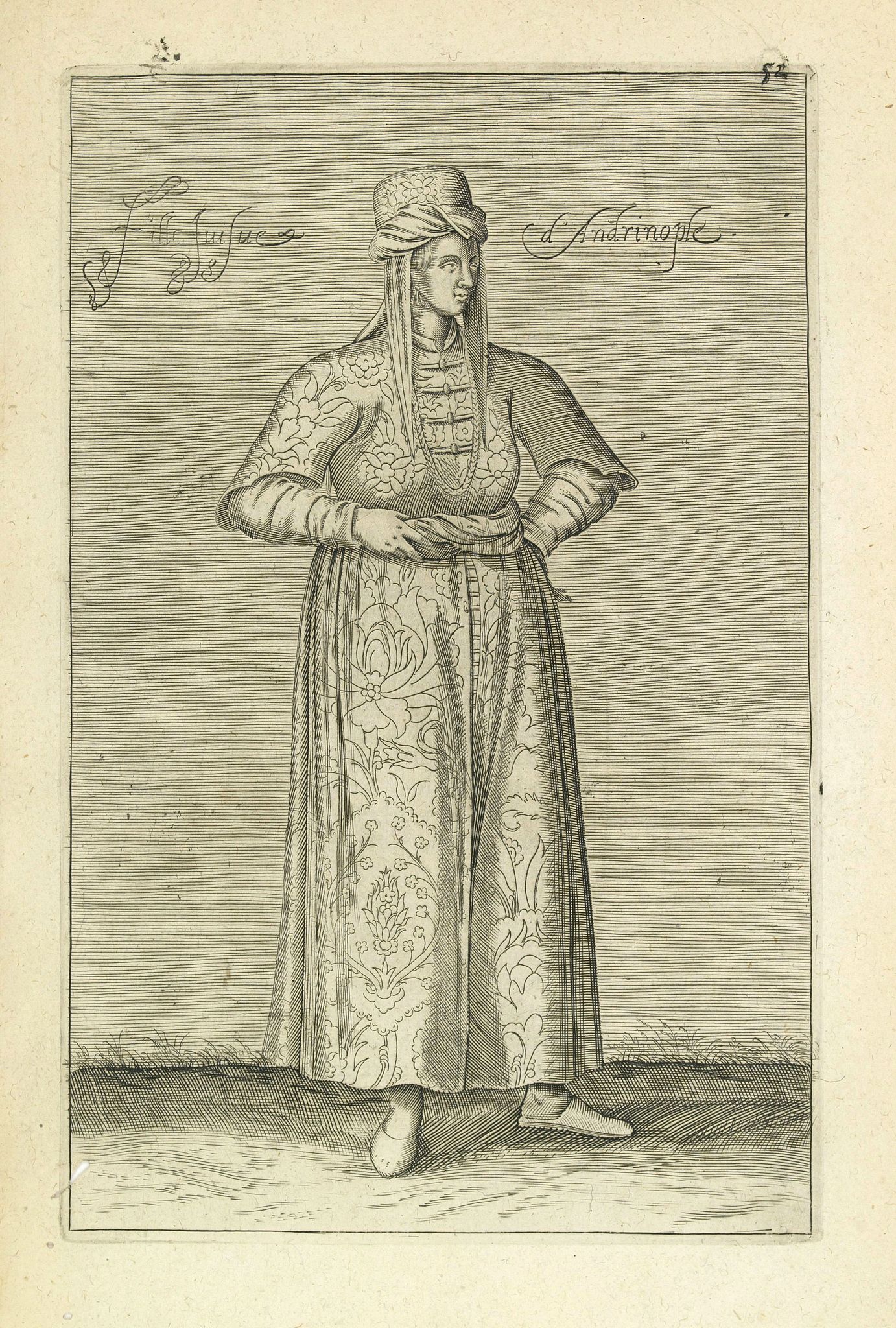 NICOLAS DE NICOLAY, Thomas Artus (sieur d'Embry)., Fille Juisve d'Andrinople. (52), antique map, old maps