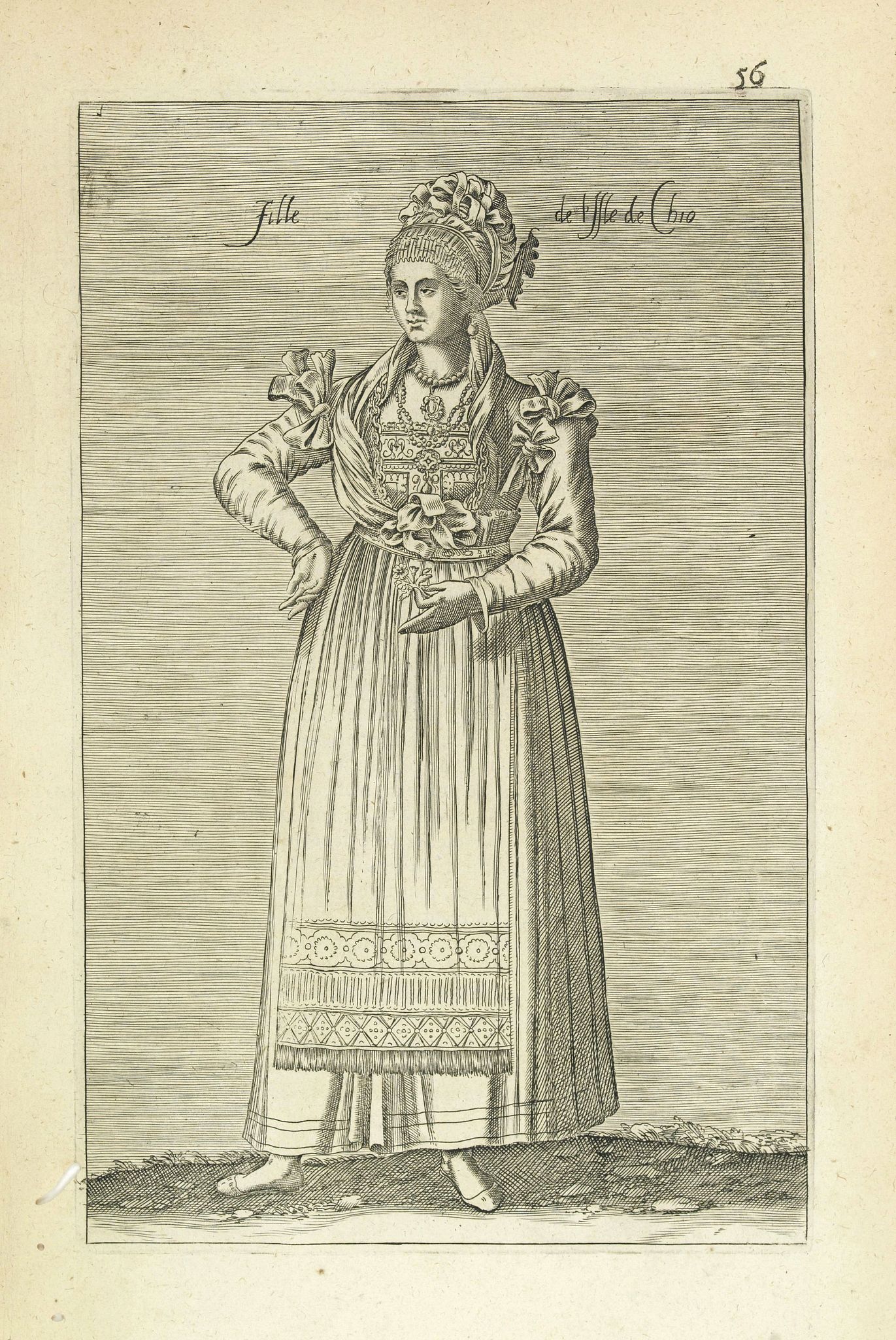 NICOLAS DE NICOLAY, Thomas Artus (sieur d'Embry)., Fille de l'Isle de Chio. (56), antique map, old maps