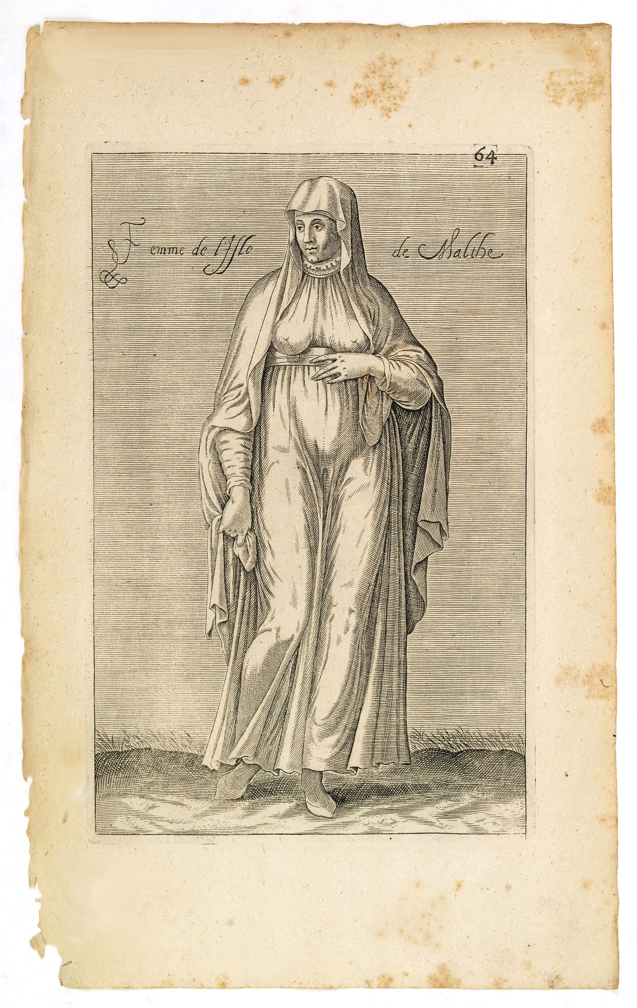NICOLAS DE NICOLAY, Thomas Artus (sieur d'Embry)., Femme de l'Isle de Malthe. (64), antique map, old maps