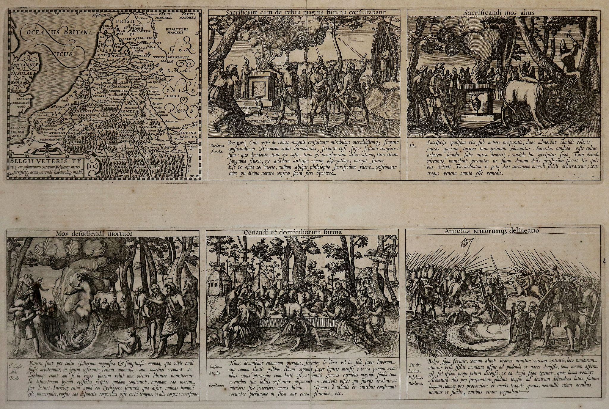 VAN DEN KEERE (KAERIUS), P., Veterum Belgarum Mores. . ., antique map, old maps