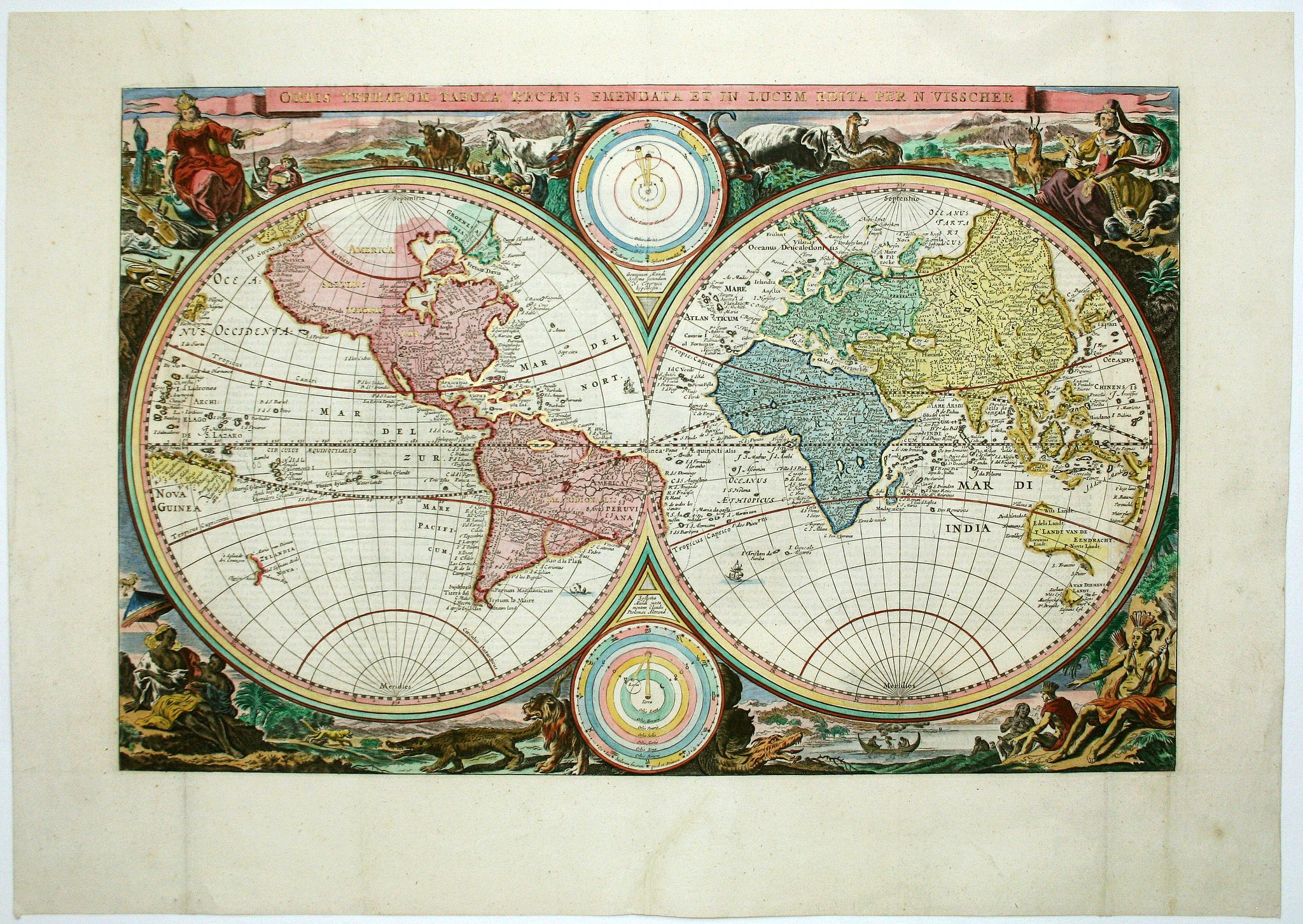 VISSCHER, N., Orbis Terrarum Tabula. . ., antique map, old maps
