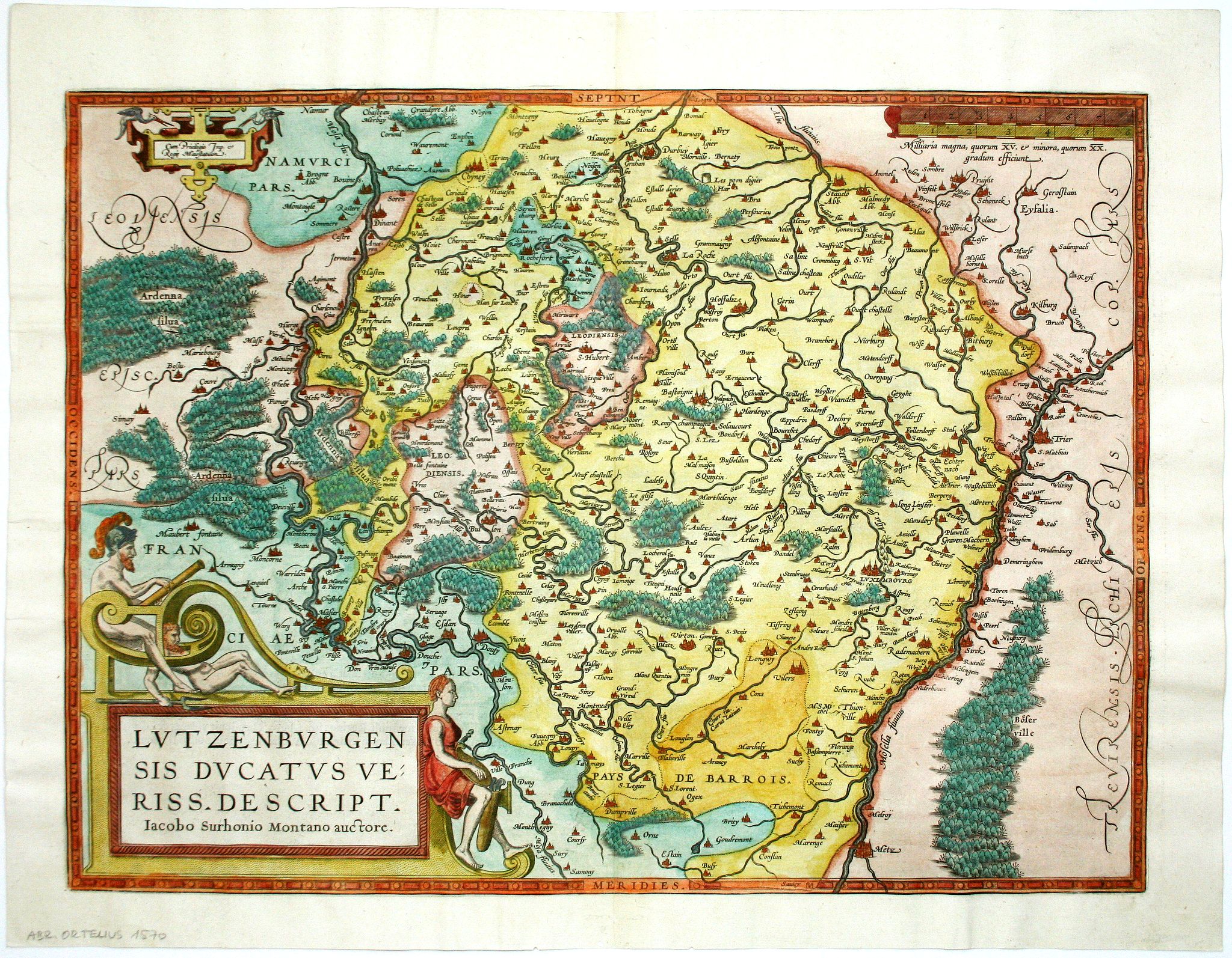 ORTELIUS, A., Lutzenburgensis Ducatus veriss descript., antique map, old maps
