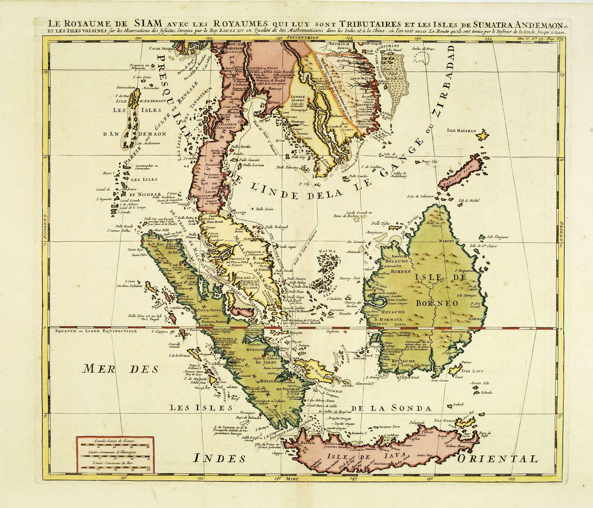 CHATELAIN, H., Le Royaume de Siam avec Les Royaumes Qui Luy sont Tributaries & c., antique map, old maps