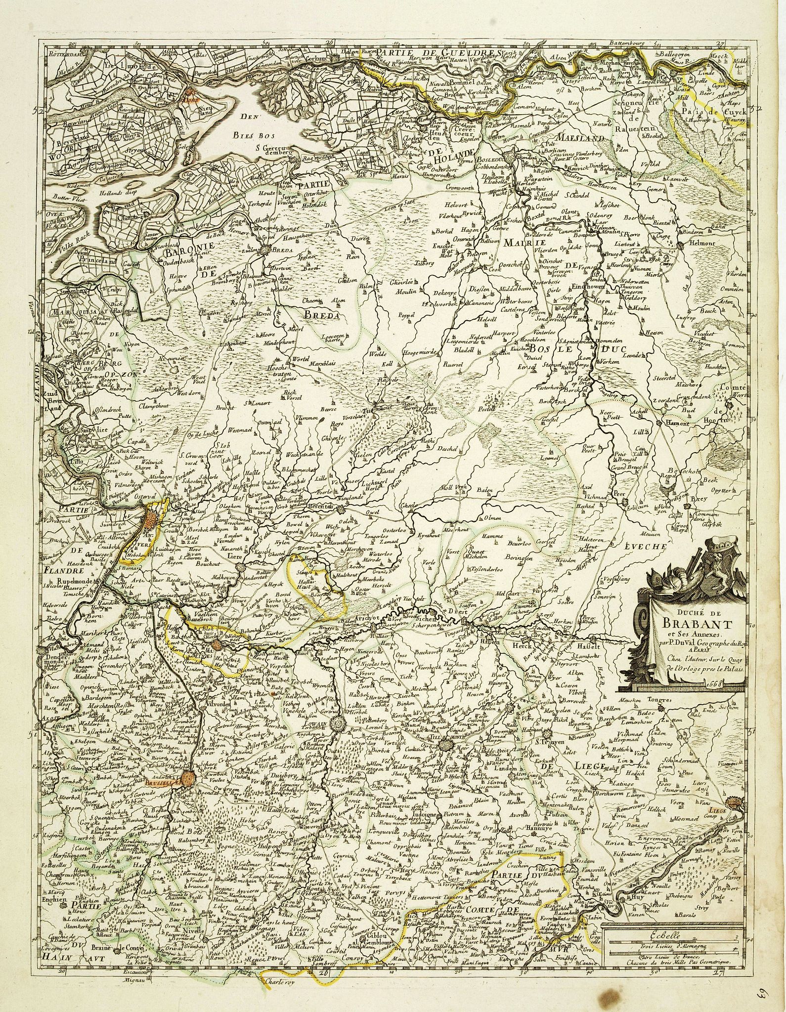 DU VAL, P., Duché de Brabant et ses Annexes . . ., antique map, old maps