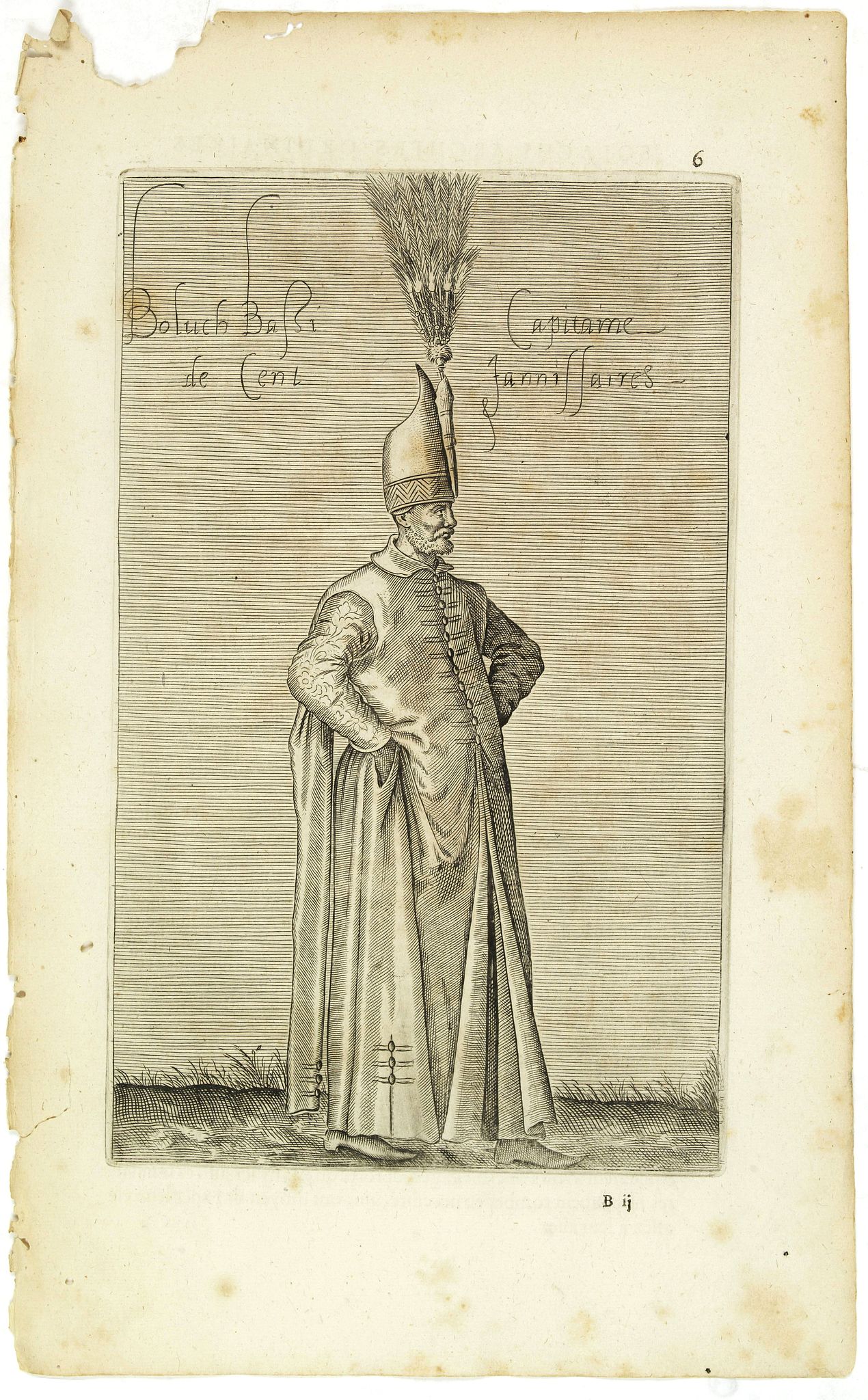NICOLAS DE NICOLAY, Thomas Artus (sieur d'Embry)., Boluch Bassi Capitaine de Cent Janissaires. (6), antique map, old maps