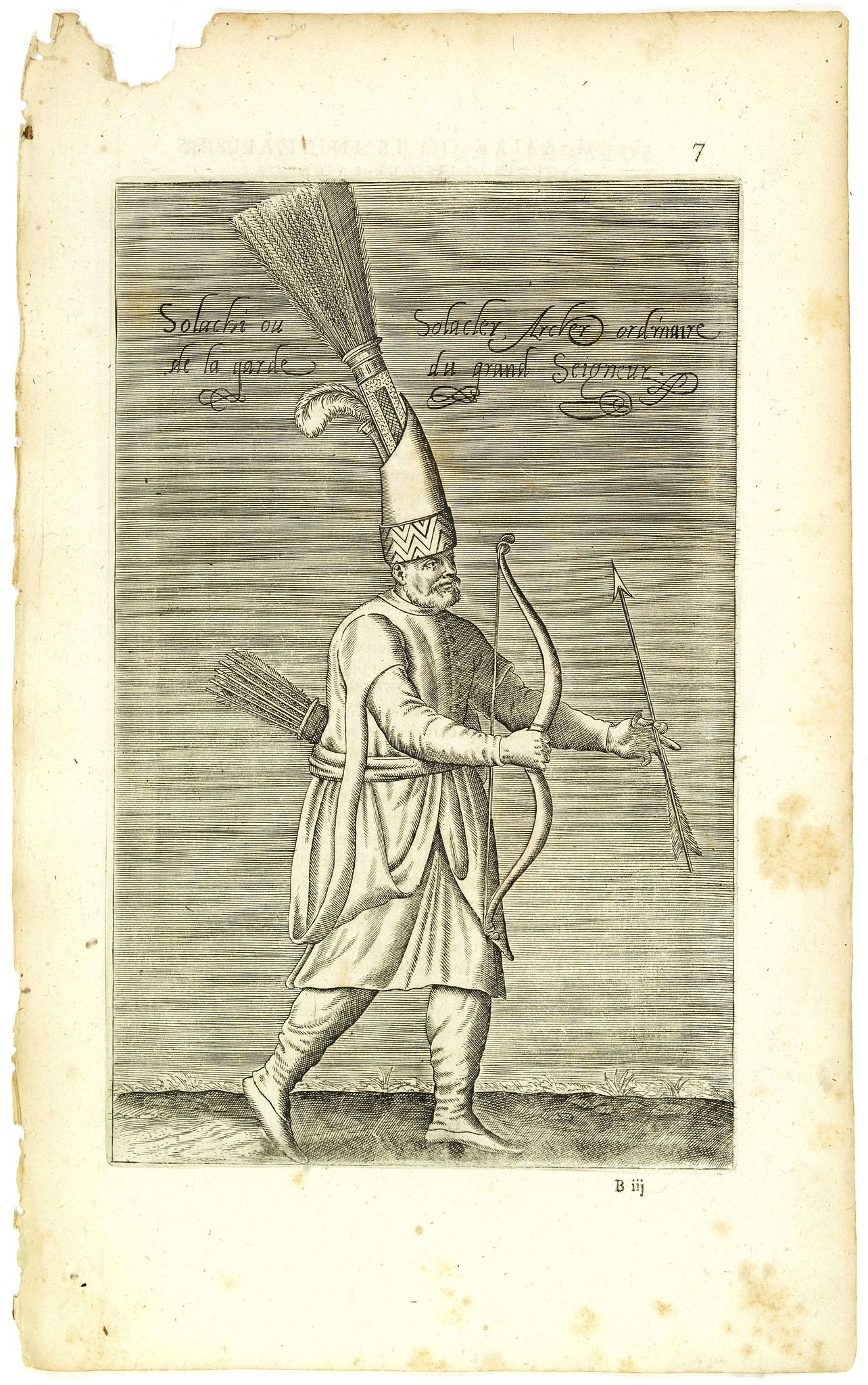 NICOLAS DE NICOLAY, Thomas Artus (sieur d'Embry)., Solachi ou Solacler, Archer Ordinaire de la Garde du Grand Seigneur. (7), antique map, old maps