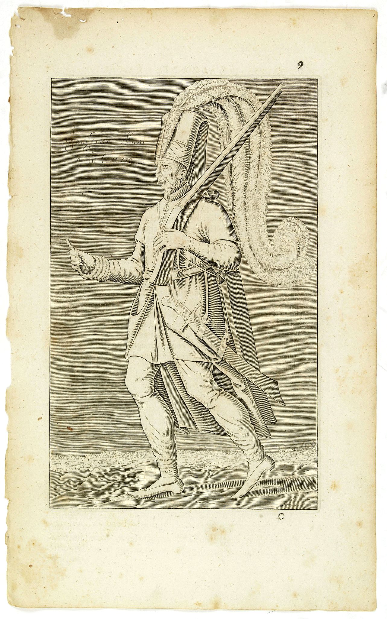 NICOLAS DE NICOLAY, Thomas Artus (sieur d'Embry)., Iannissaire Allant à la Guerre. (9), antique map, old maps
