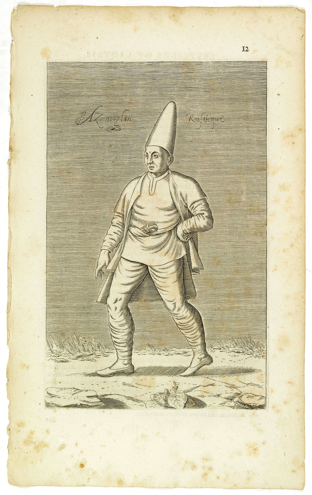 NICOLAS DE NICOLAY, Thomas Artus (sieur d'Embry)., Azamoglan Rustique .(12), antique map, old maps