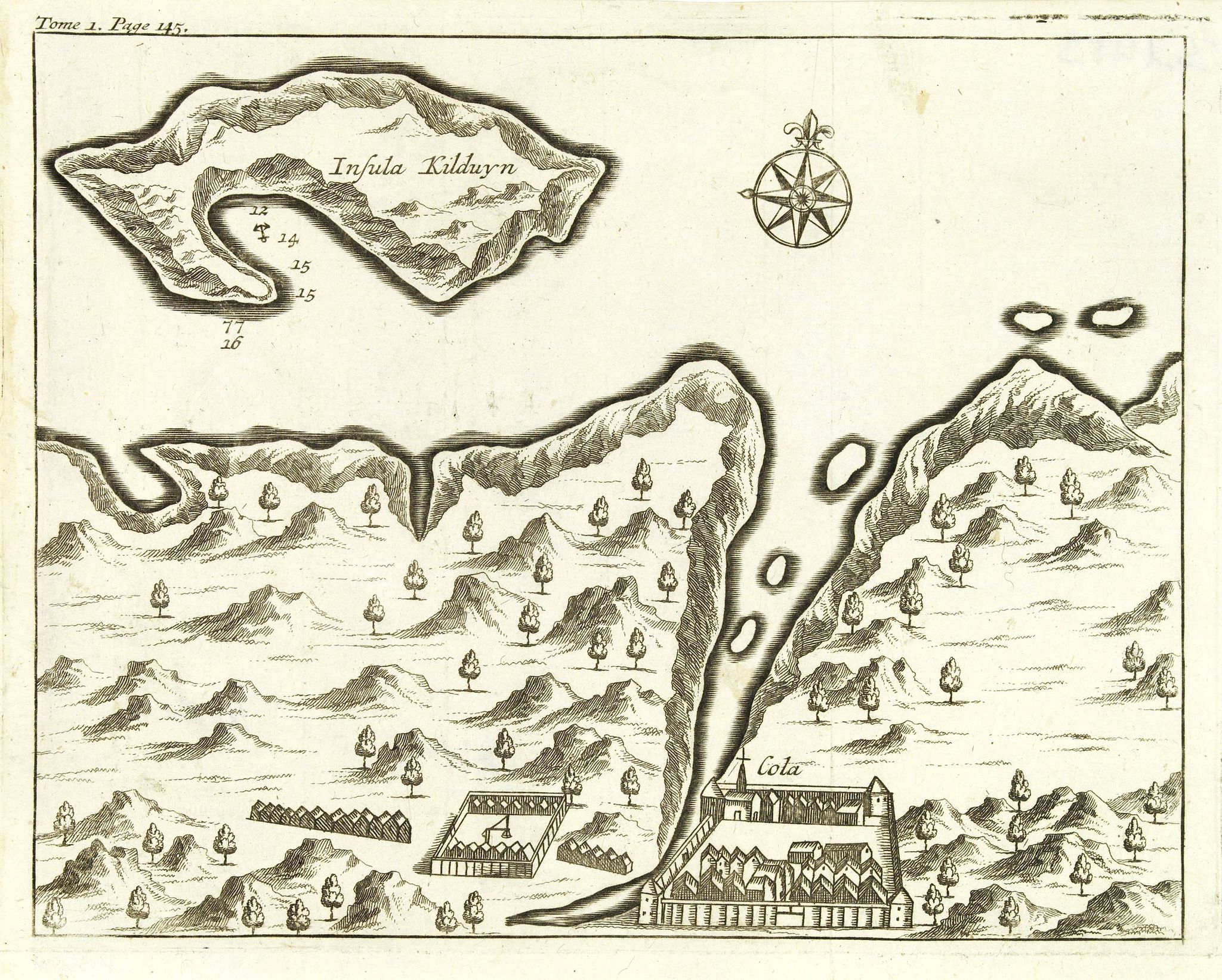 DE RENNEVILLE, R.A.C., (Insula Kilduyn.), antique map, old maps