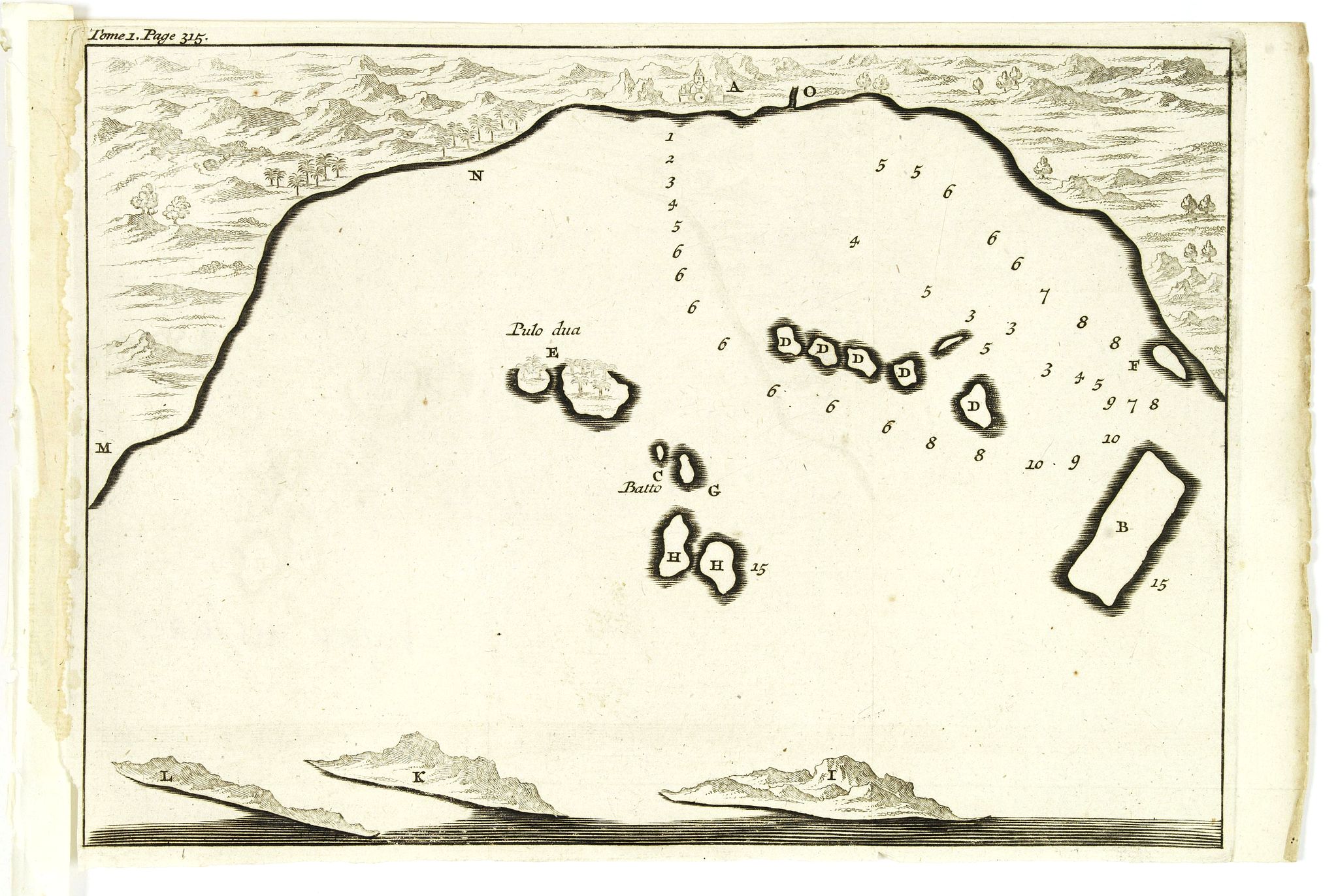 DE RENNEVILLE, R.A.C., (Bird's eye view of the Bay of Bantam.), antique map, old maps