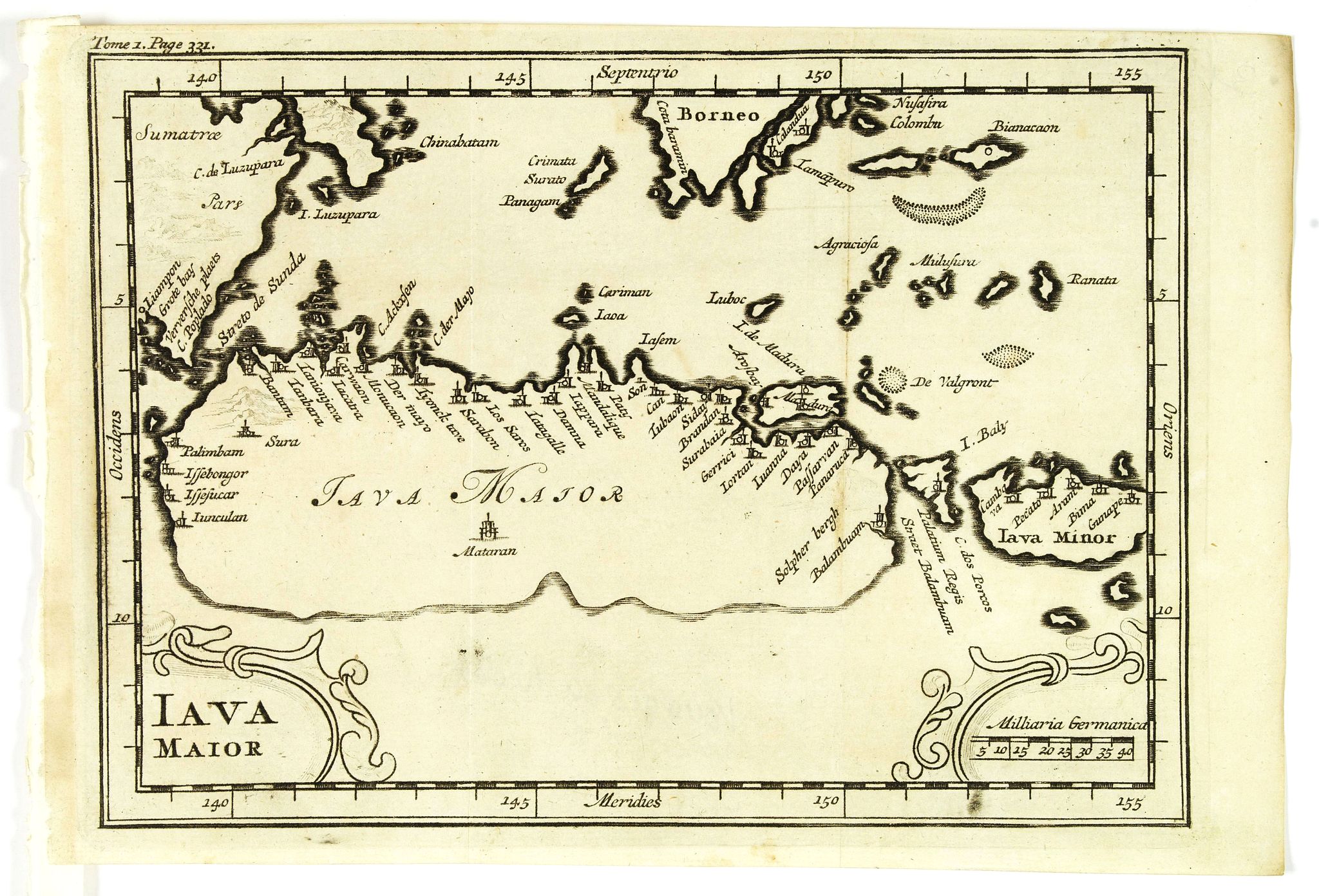 DE RENNEVILLE, R.A.C., Iava Maior., antique map, old maps