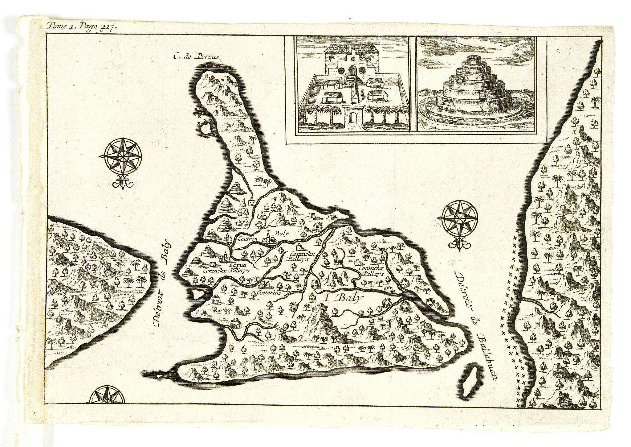 DE RENNEVILLE, R.A.C., ( Detroit de Baly / Detroit de Ballabuan. ), antique map, old maps