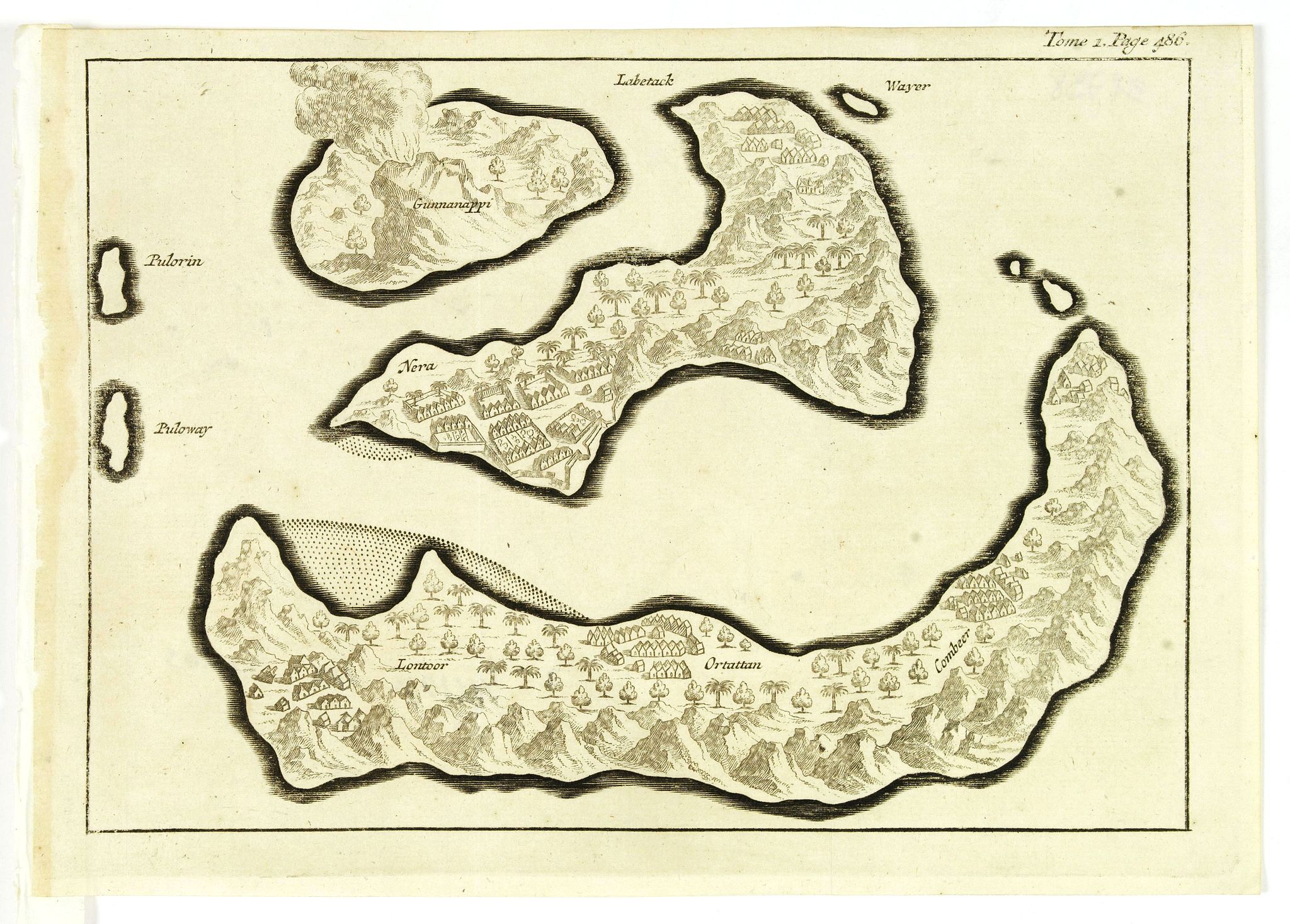 DE RENNEVILLE, R.A.C., (Gunanappi / Wayer / Nera / Pulorin / Puloway .), antique map, old maps