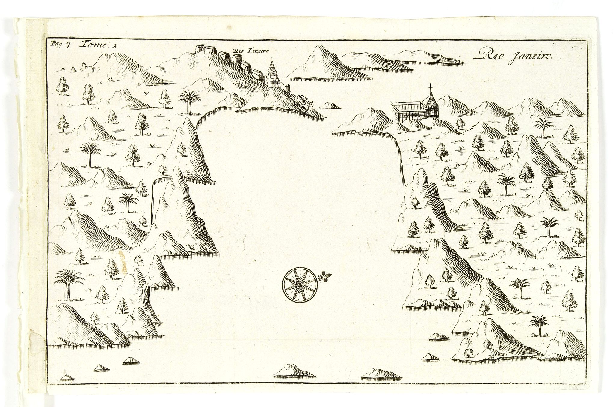 DE RENNEVILLE, R.A.C., Rio Janeiro., antique map, old maps