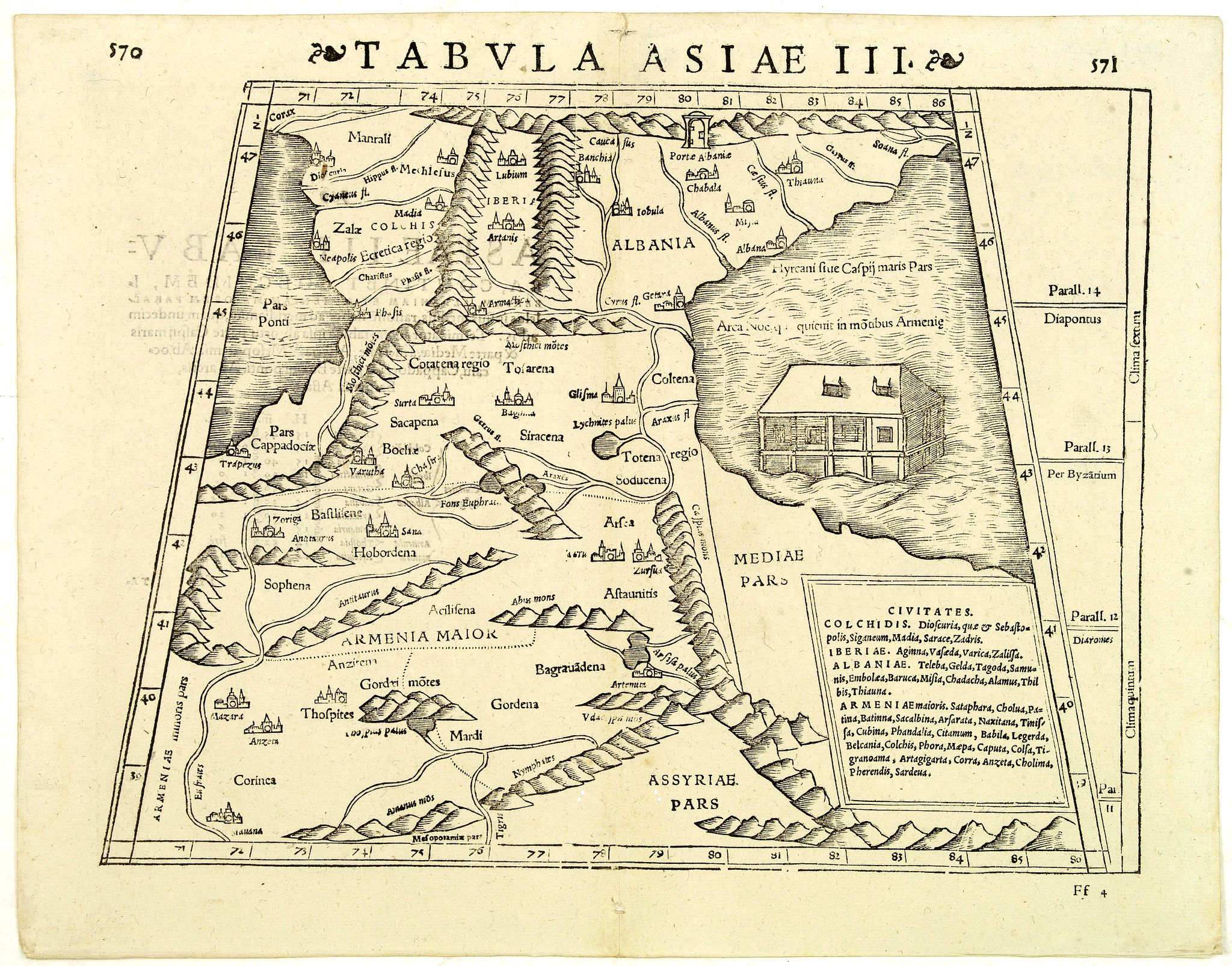 MÜNSTER, S., Tabula Asiae III, antique map, old maps