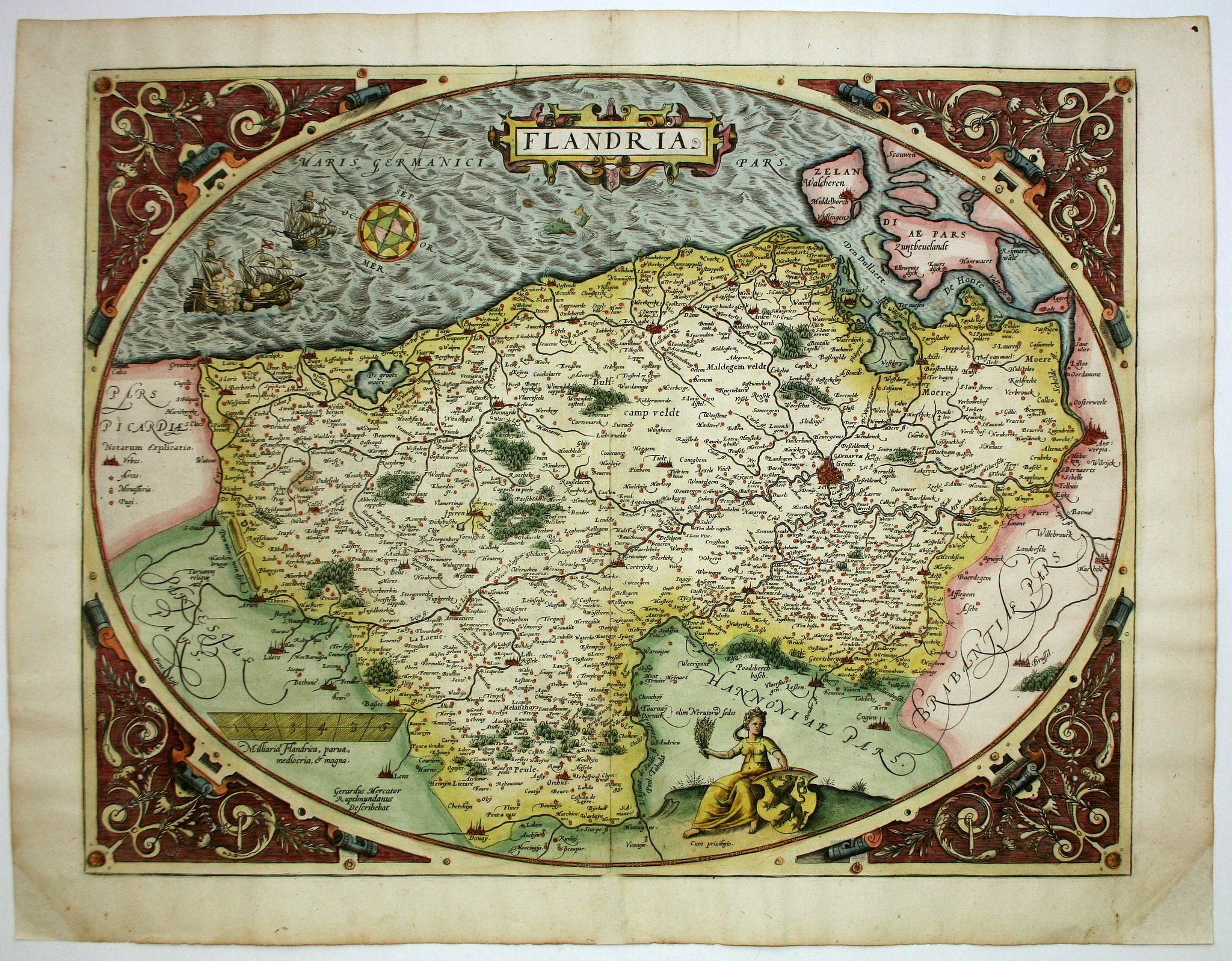 ORTELIUS, A., Flandria., antique map, old maps
