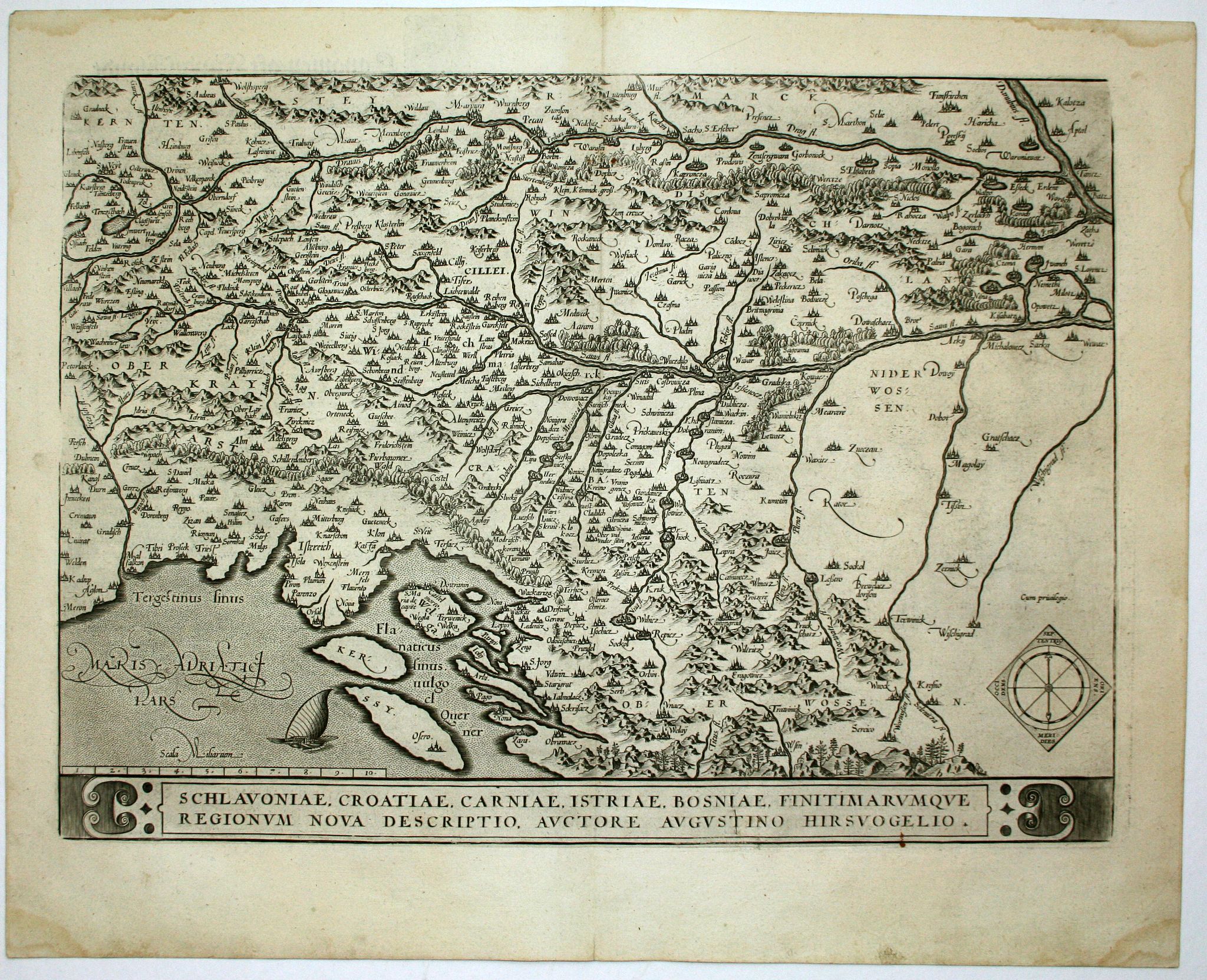ORTELIUS, A., Schlavoniae, Croatiae, Carniale.. Bosniae. . ., antique map, old maps