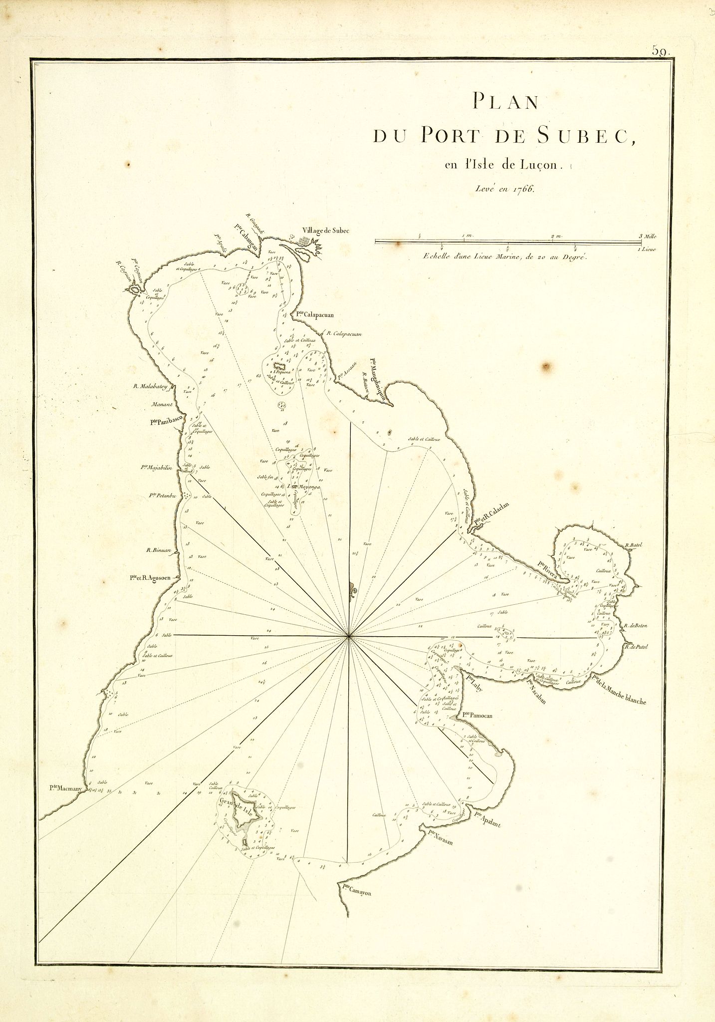 D'APRES DE MANNEVILLETTE., Plan du port de Subec, en l'Isle de Luçon., antique map, old maps