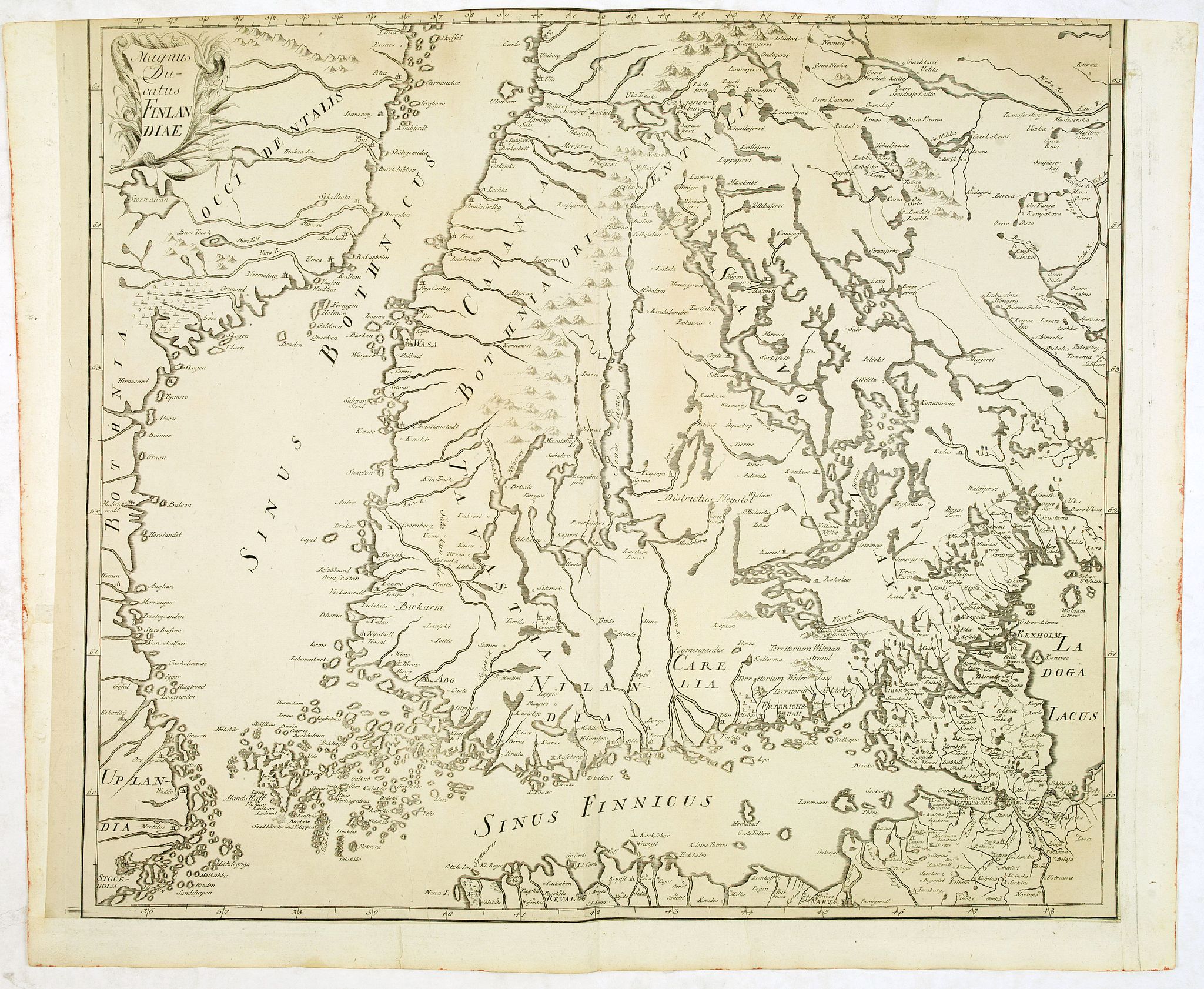 IMPERIAL ACADEMY OF SCIENCES, (Finland), antique map, old maps