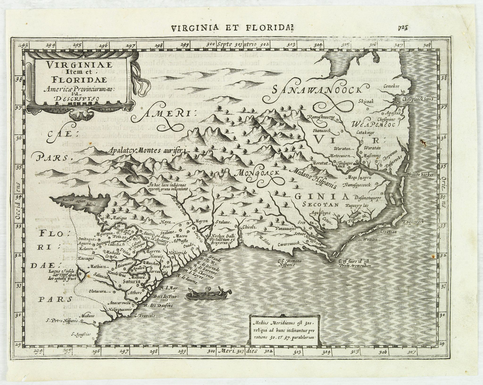 MERCATOR, G. / CLOPPENBURGH, J.E., Virginiae Item et Floridae Americae Provinciarum.nova Descriptio., antique map, old maps