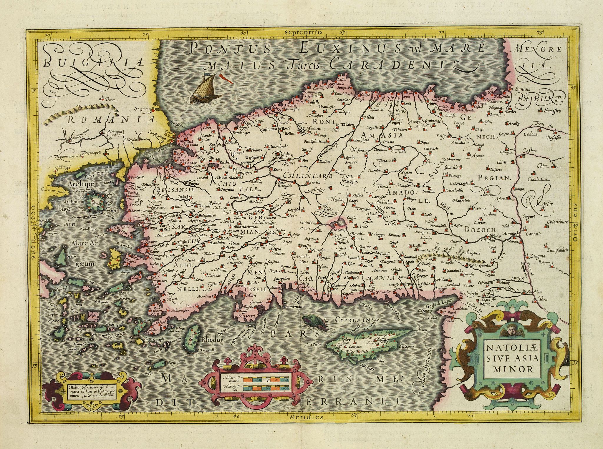 MERCATOR,G./ HONDIUS,J., Natoliae Sive Asia Minor., antique map, old maps