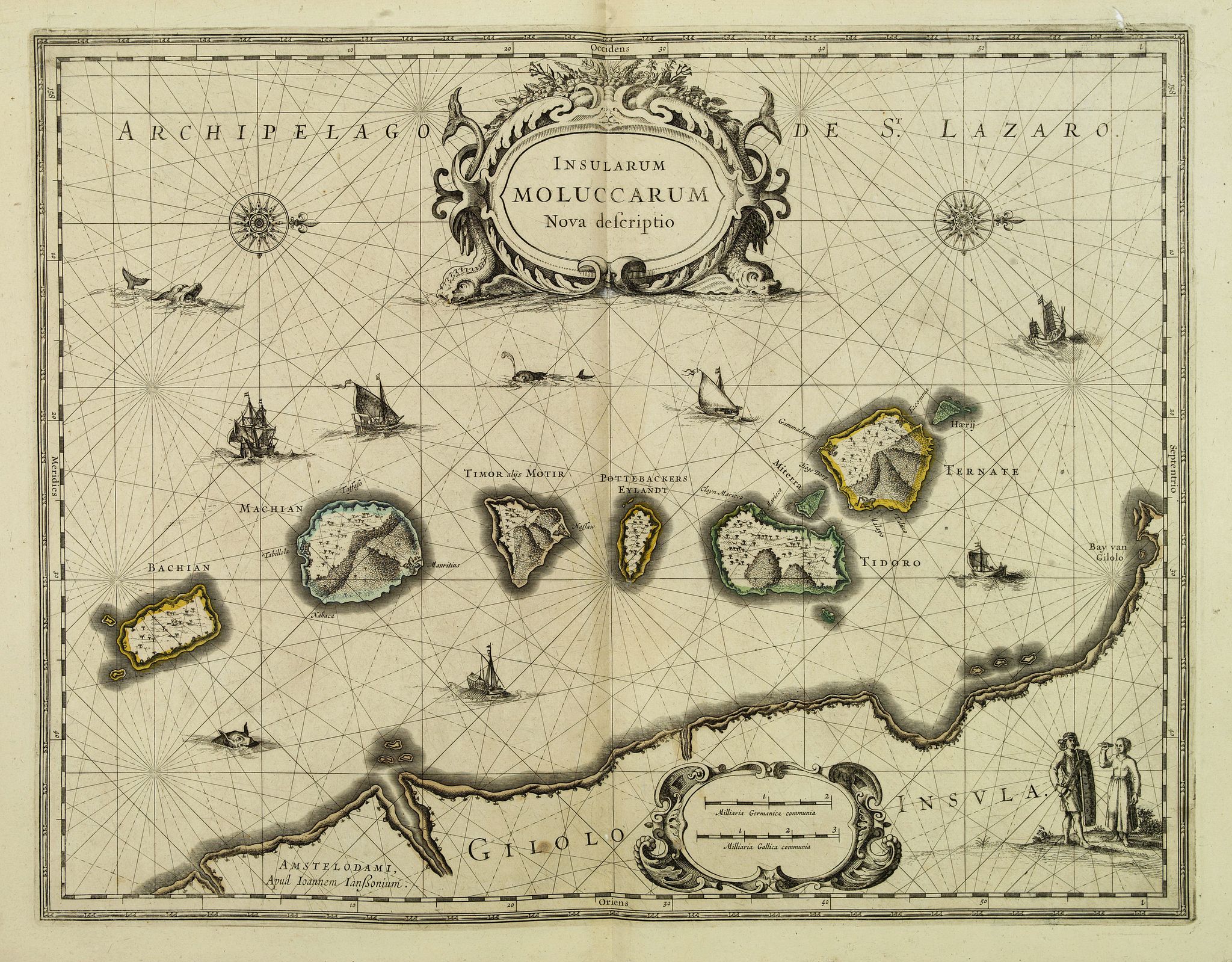 JANSSONIUS, J., Insularum Moluccarum Nova descriptio., antique map, old maps
