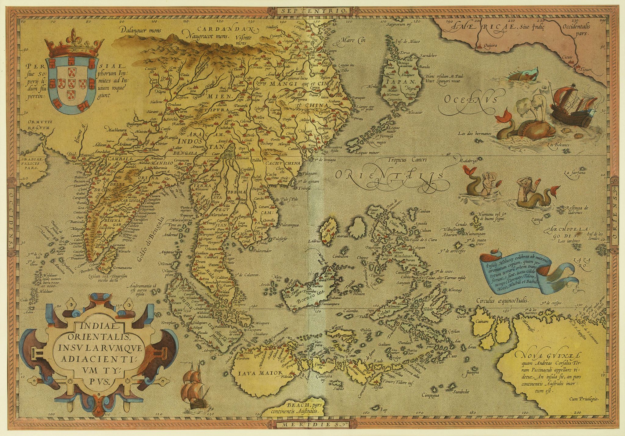 ORTELIUS, A., Indiae Orientalis, Insularumque Adiacientium Typus. . ., antique map, old maps