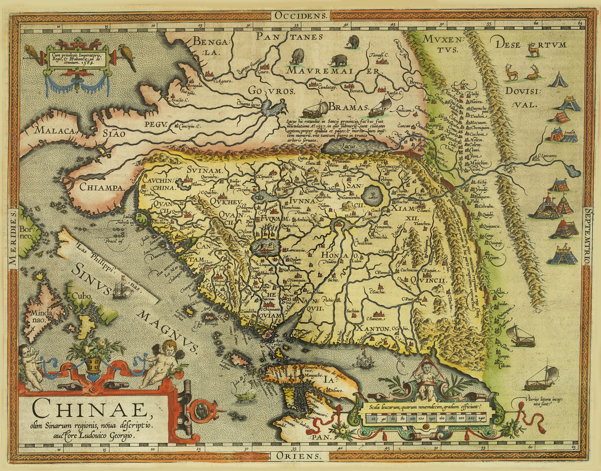 ORTELIUS, A., Chinae, olim Sinarum Regionis, nova descriptio. Auctore Ludovico Georgio., antique map, old maps