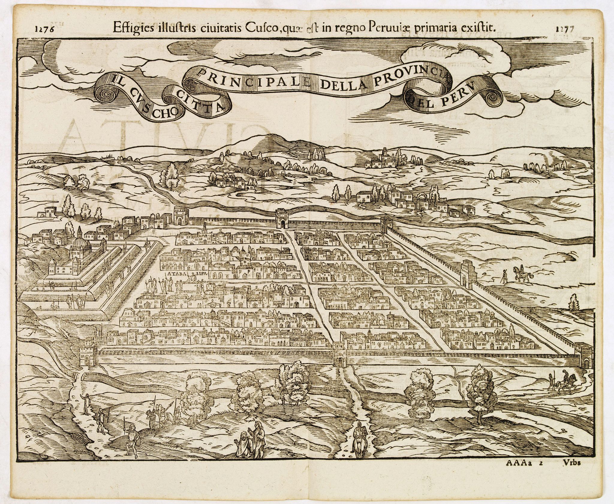 MÜNSTER, S., Principale della provincia citta del peru il cuscho., antique map, old maps