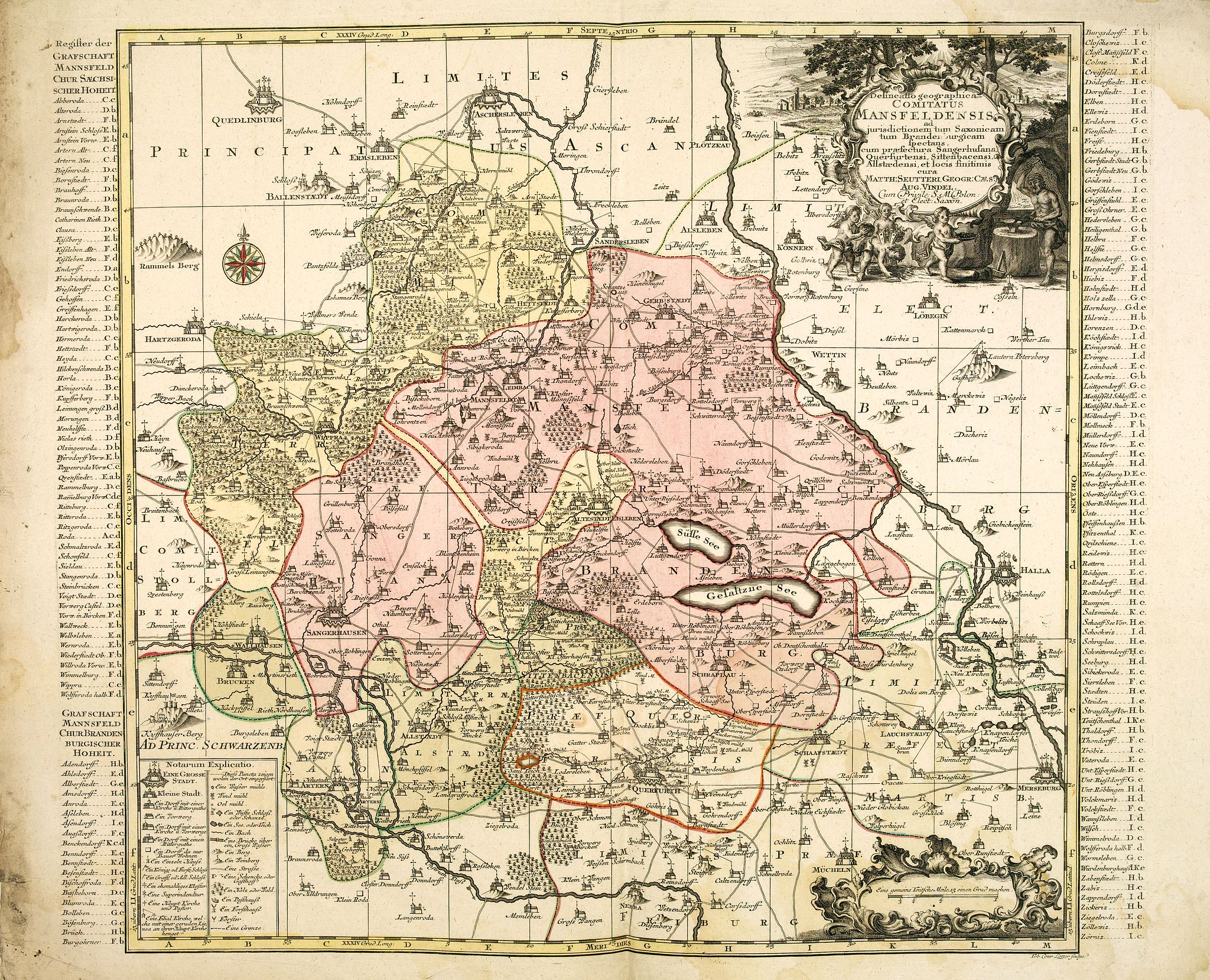 SEUTTER, M., Delineatio geographica praefecturarum Wittebergensis et Graefenhaynichen; in circulo electorali sitarum. . ., antique map, old maps