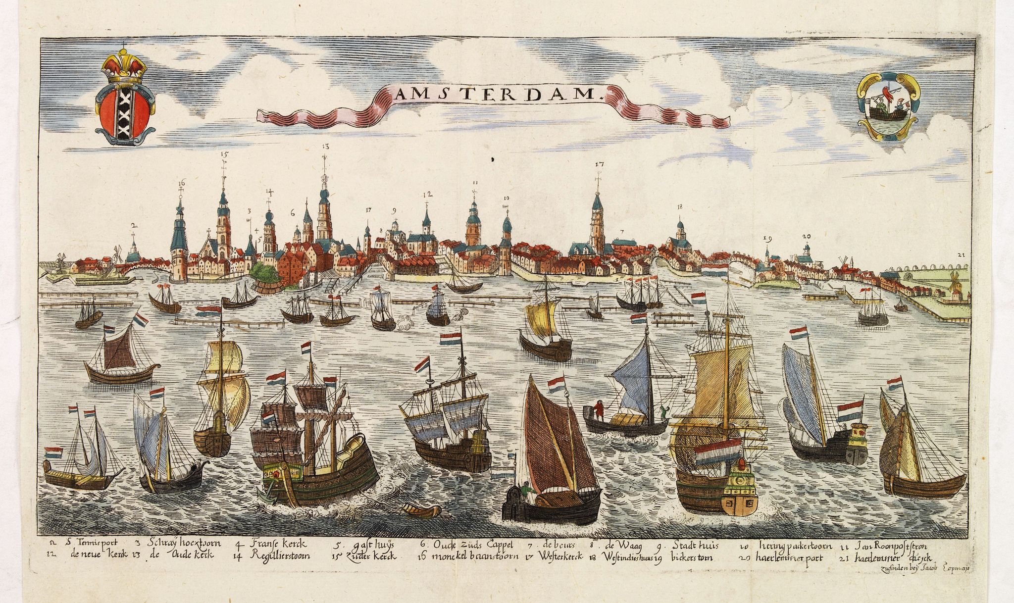 WAGNER, J.C., Amsterdam., antique map, old maps