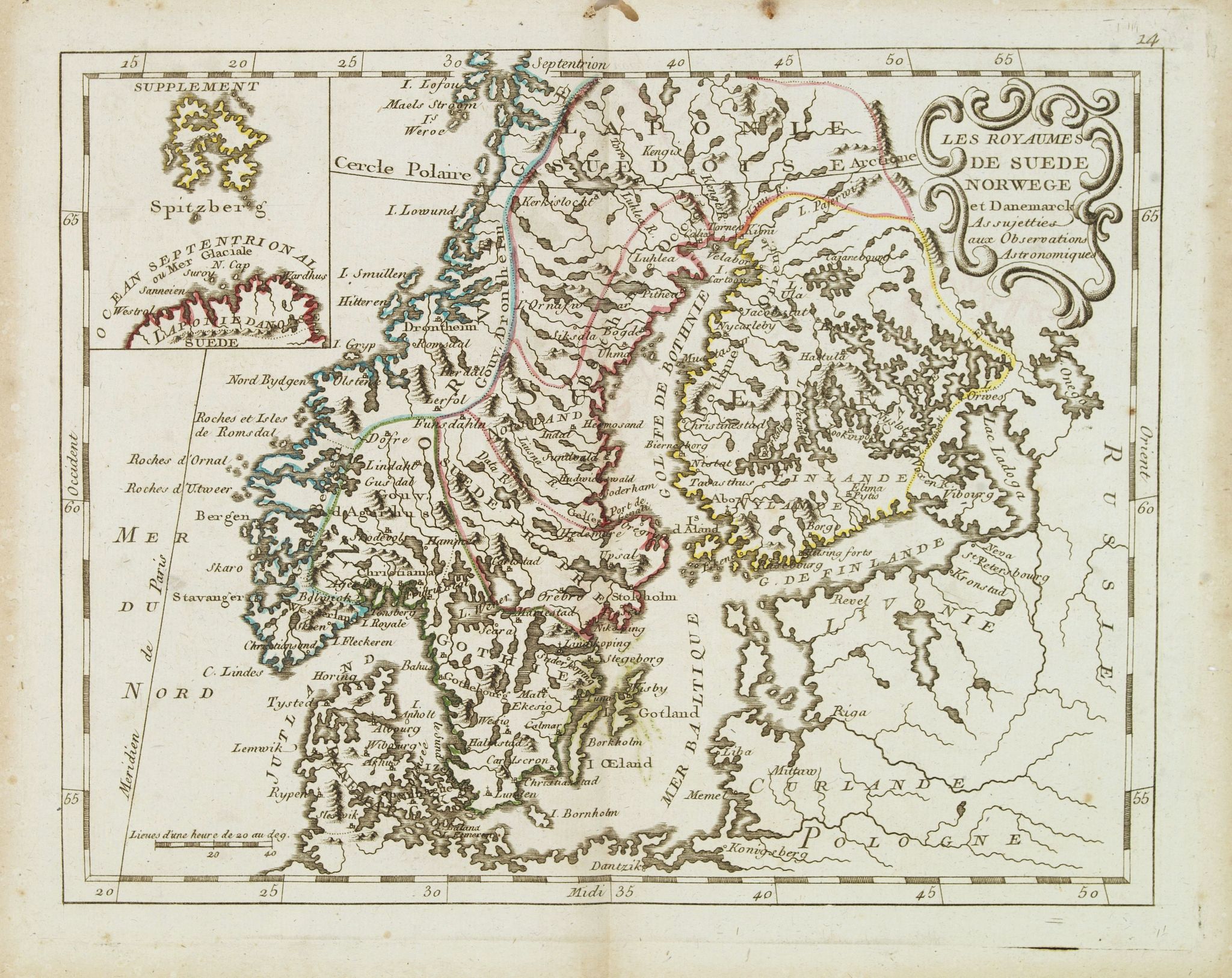 MONDHARE / NOLIN,J.B., Les Royaumes De Suede Norwege et Danemark. . ., antique map, old maps