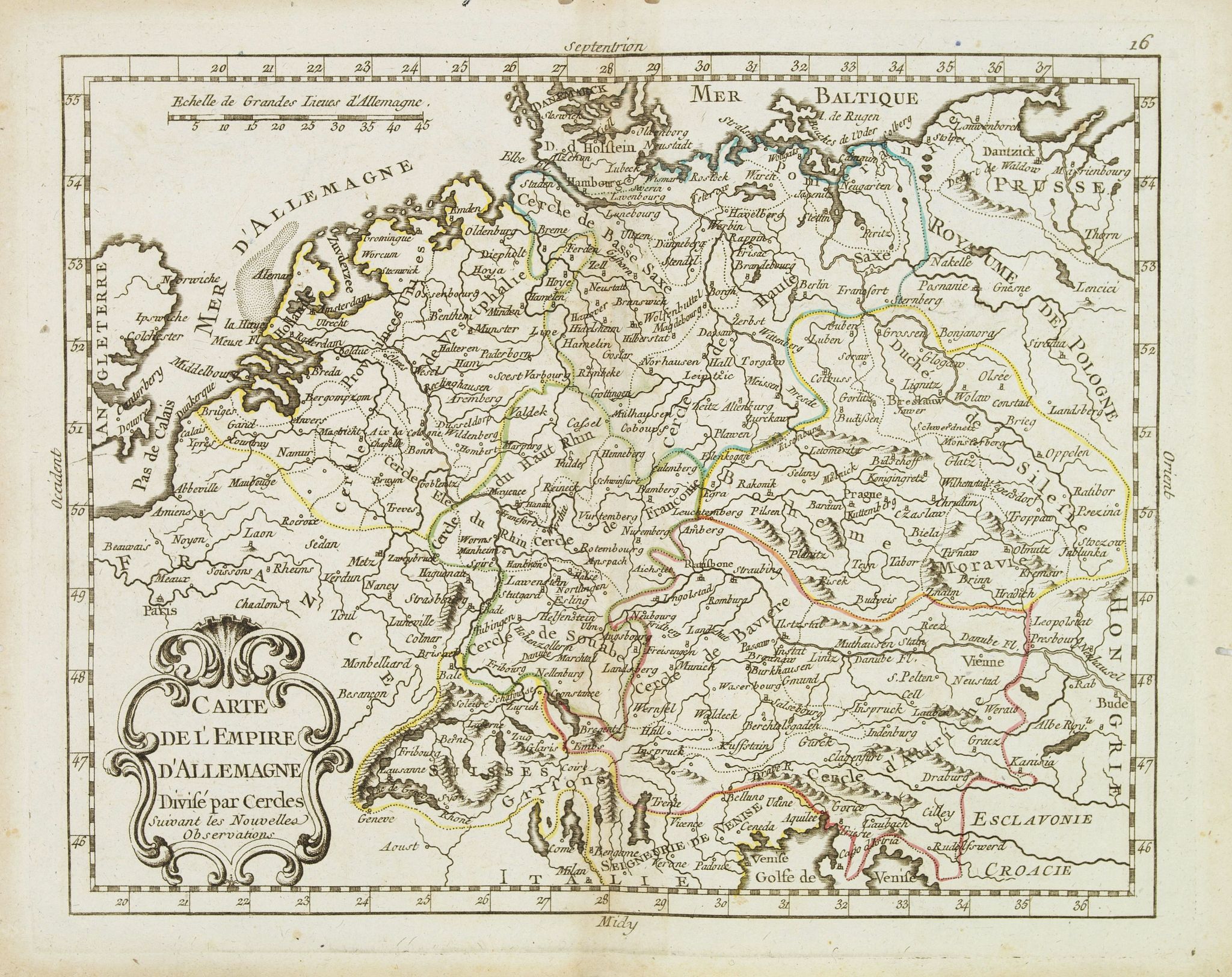 MONDHARE, L.J. / NOLIN, J.B., Carte de l'Empire d' Allemagne . . ., antique map, old maps