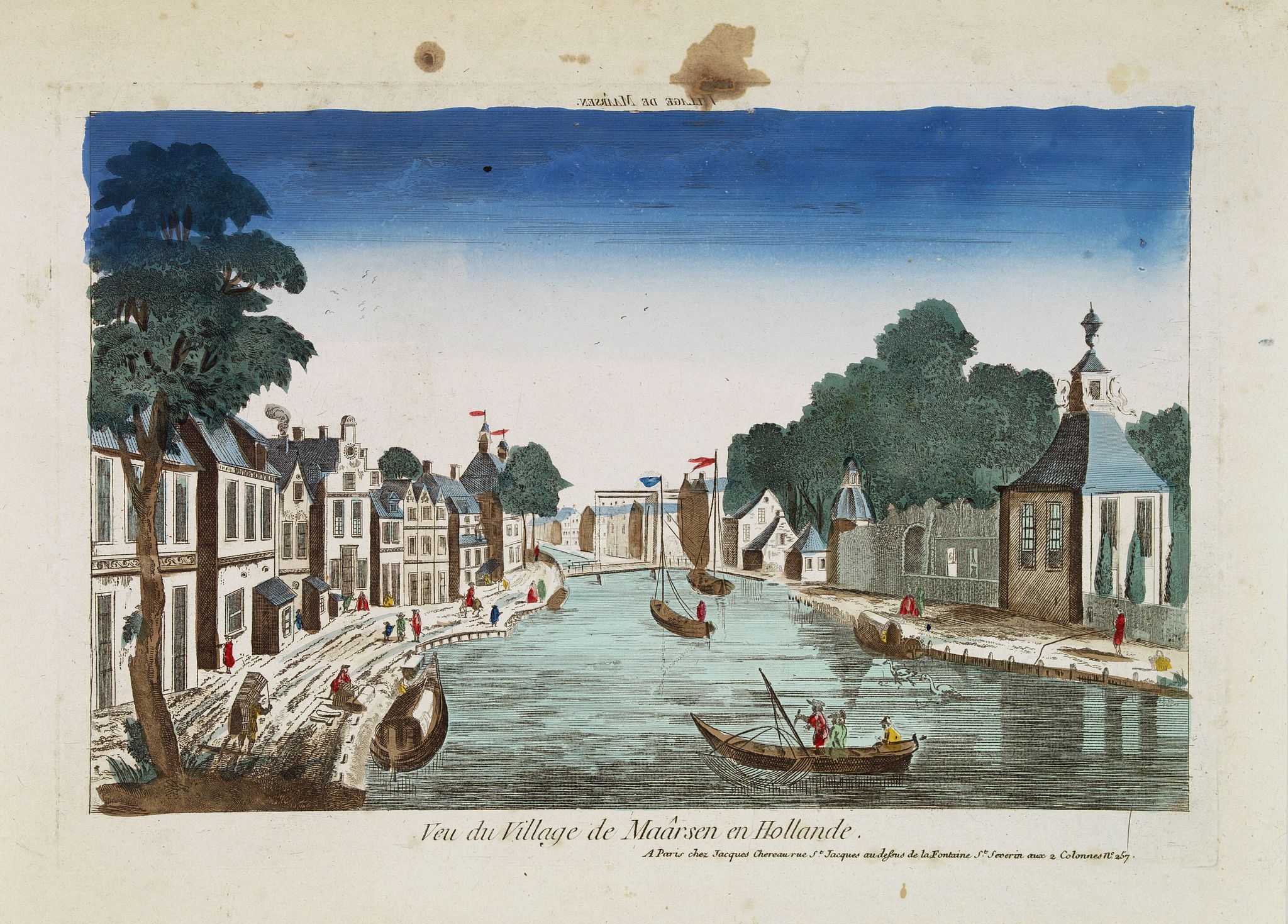 CHEREAU, J., Vue du village de Maarsen en Hollande., antique map, old maps