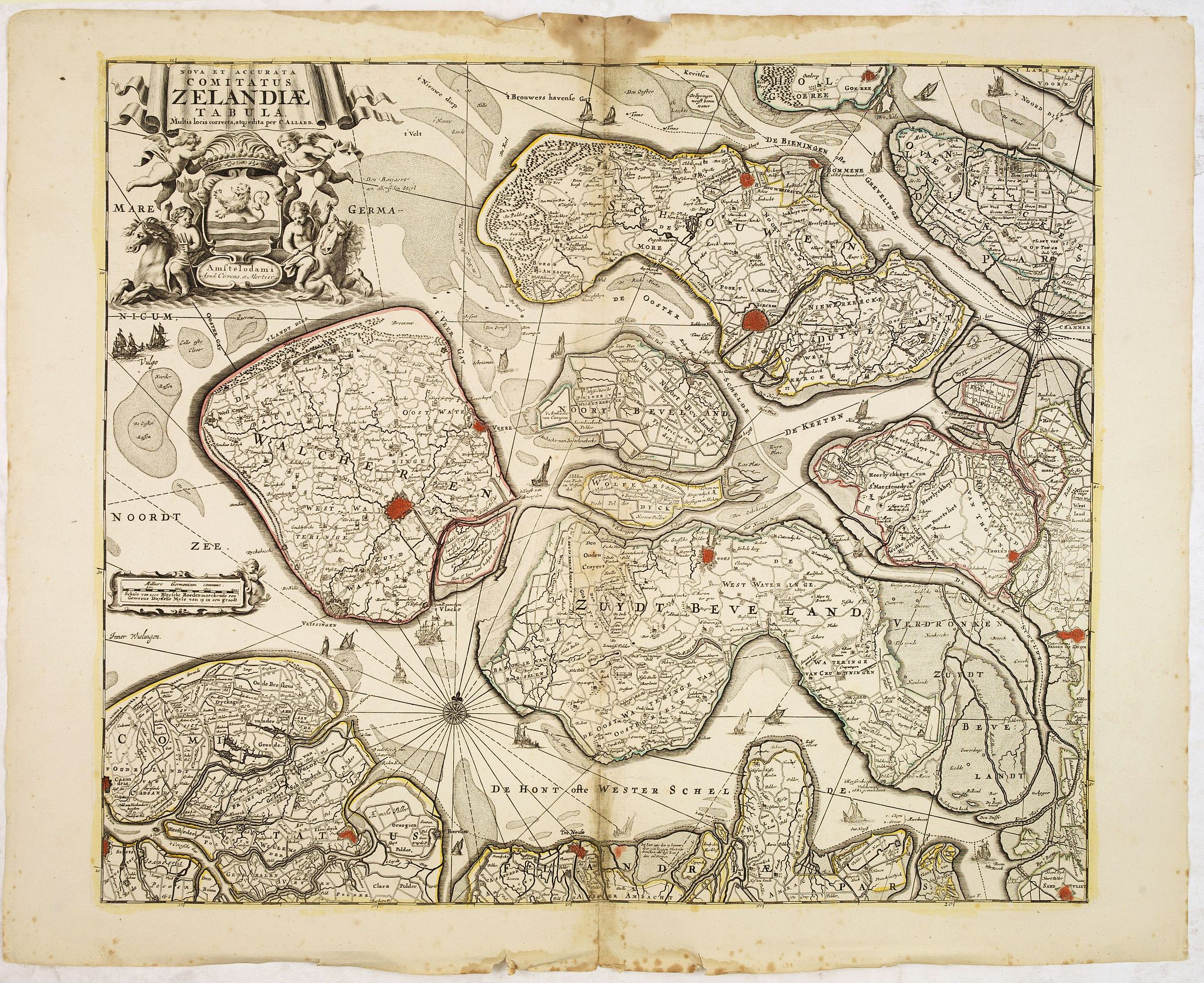 ALLARD, C. / COVENS, J. / MORTIER, C., Nova et accurata cominatus Zelandiae Tabula . . ., antique map, old maps