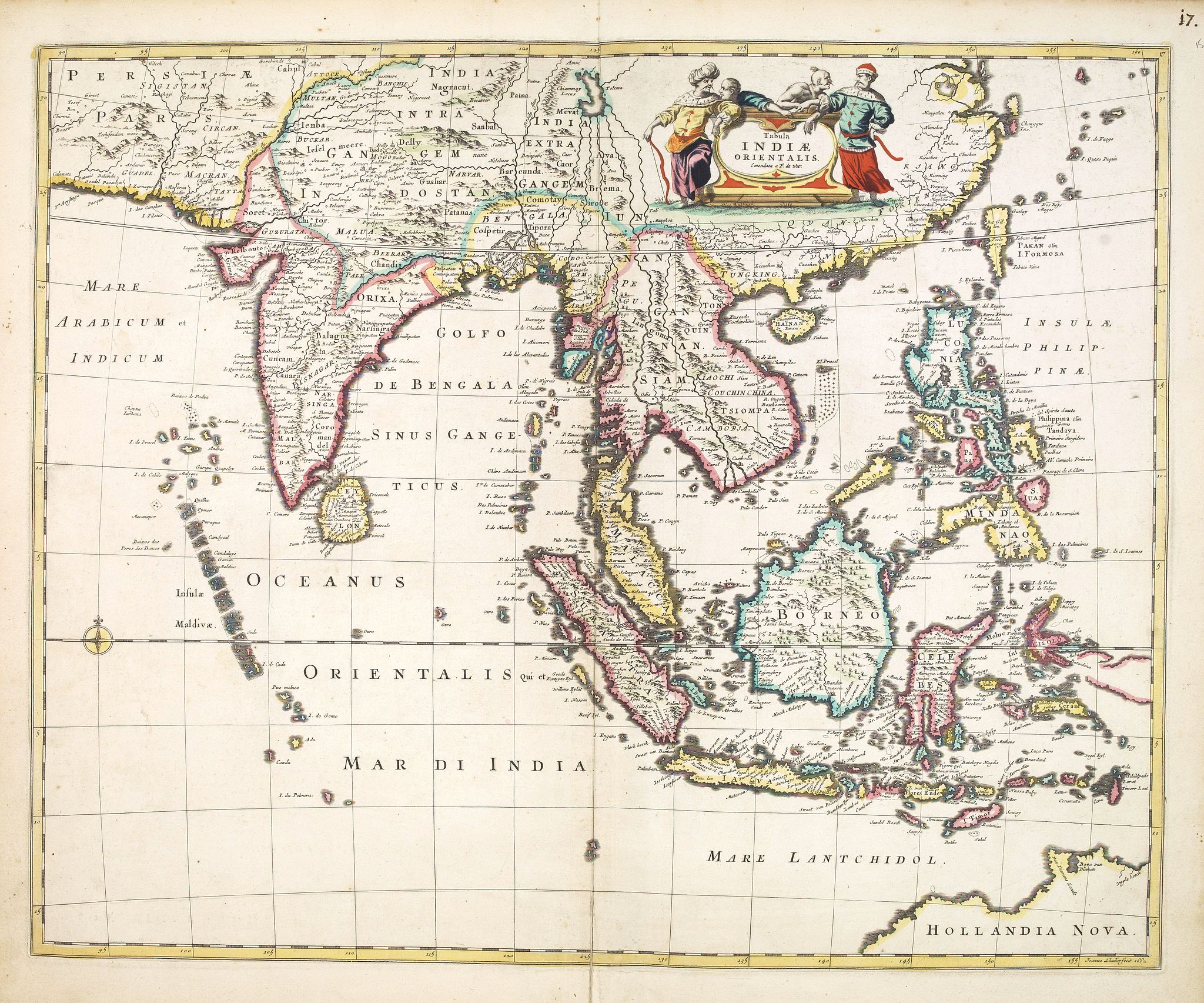 DE WIT, F., Tabula Indiae Orientalis., antique map, old maps