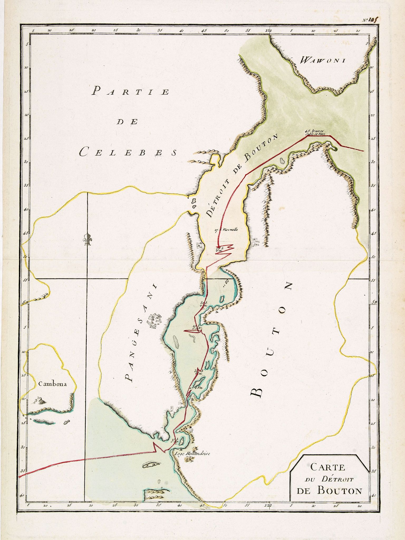 ANONYMOUS, Carte du Détroit de Bouton., antique map, old maps