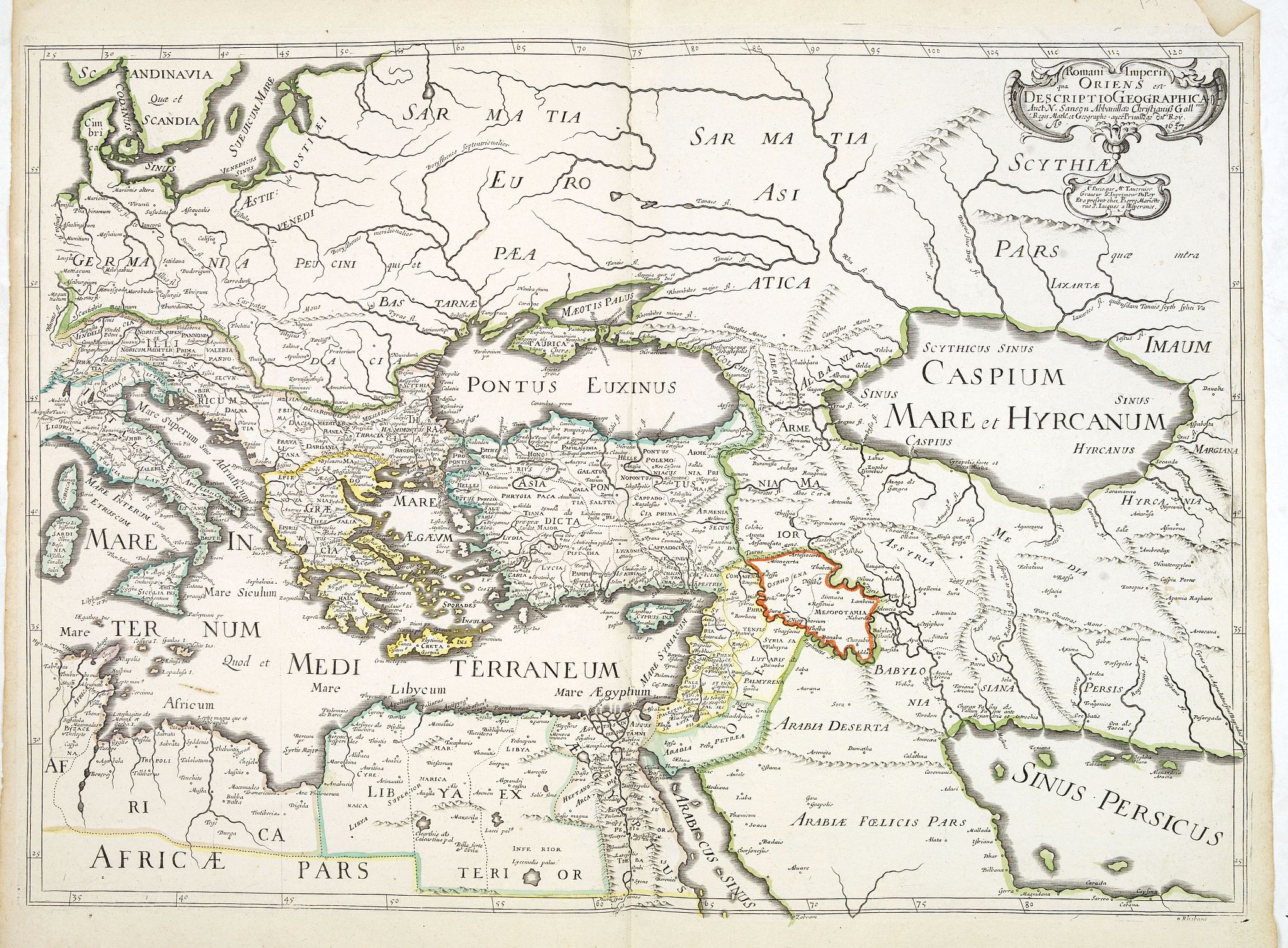 SANSON, N. / MARIETTE, P., Romani Imperii Oriens est Descriptio Geographica. . ., antique map, old maps