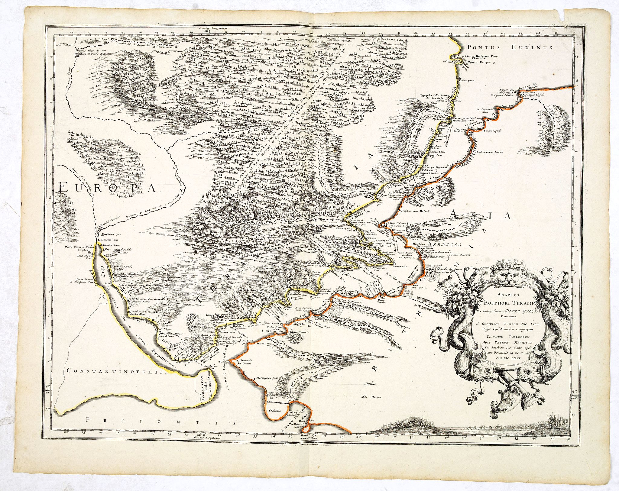 MARIETTE, P. / SANSON, G., Anaplus Bosphori Thracii. . ., antique map, old maps