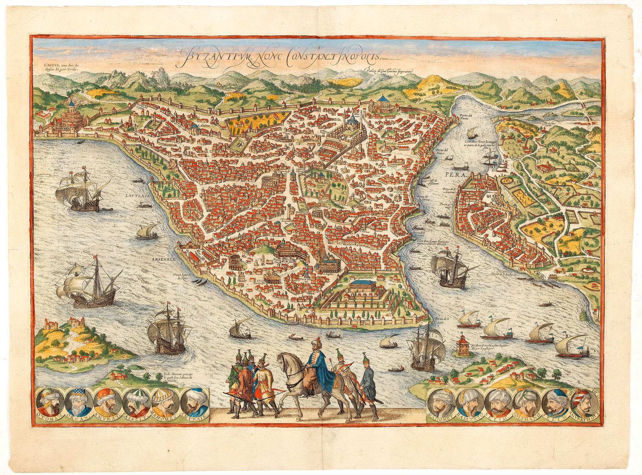 BRAUN,G. / HOGENBERG, F., Byzantium nunc Constantinopolis., antique map, old maps
