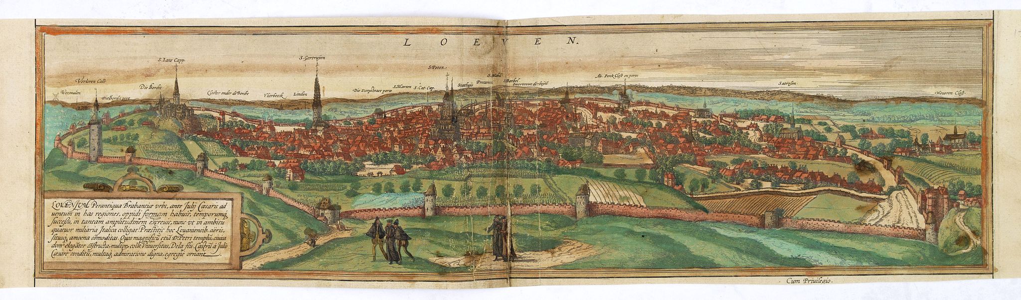 BRAUN,G. / HOGENBERG, F., Lovanium Perantiqua Brabantiae urbs . . . (Leuven), antique map, old maps