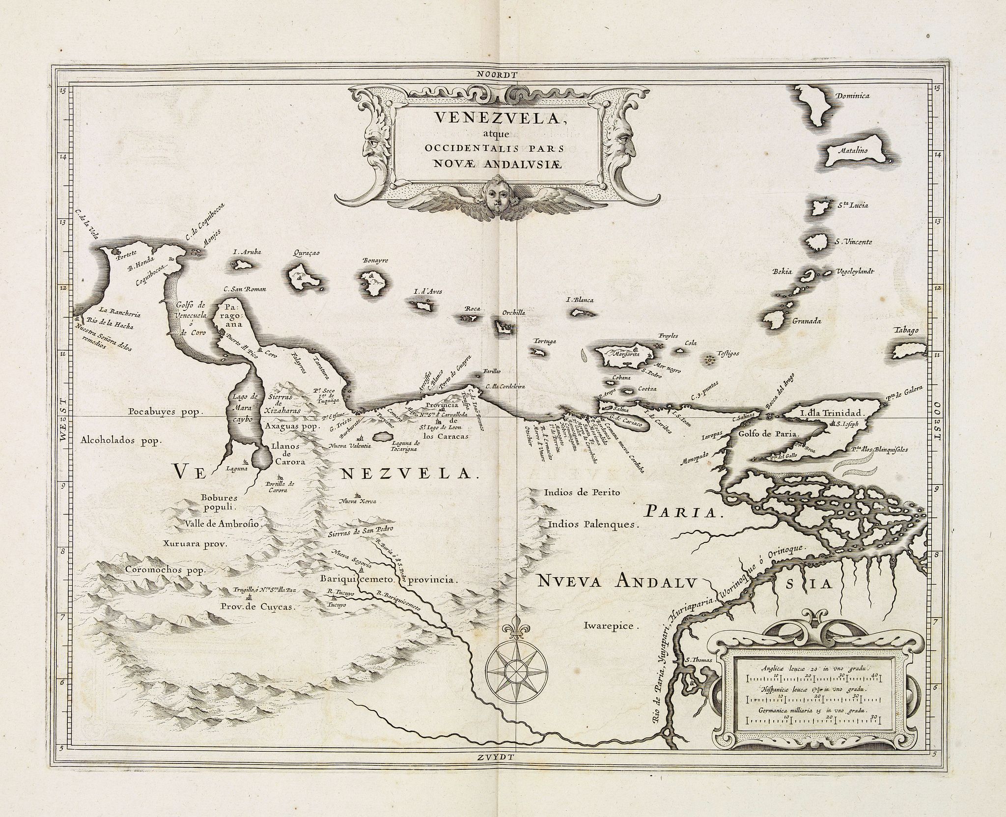 LAET, DE J. / GERITSZ, H., Venezuela, atque Occidentalis Pars Novæ Andalusiae., antique map, old maps
