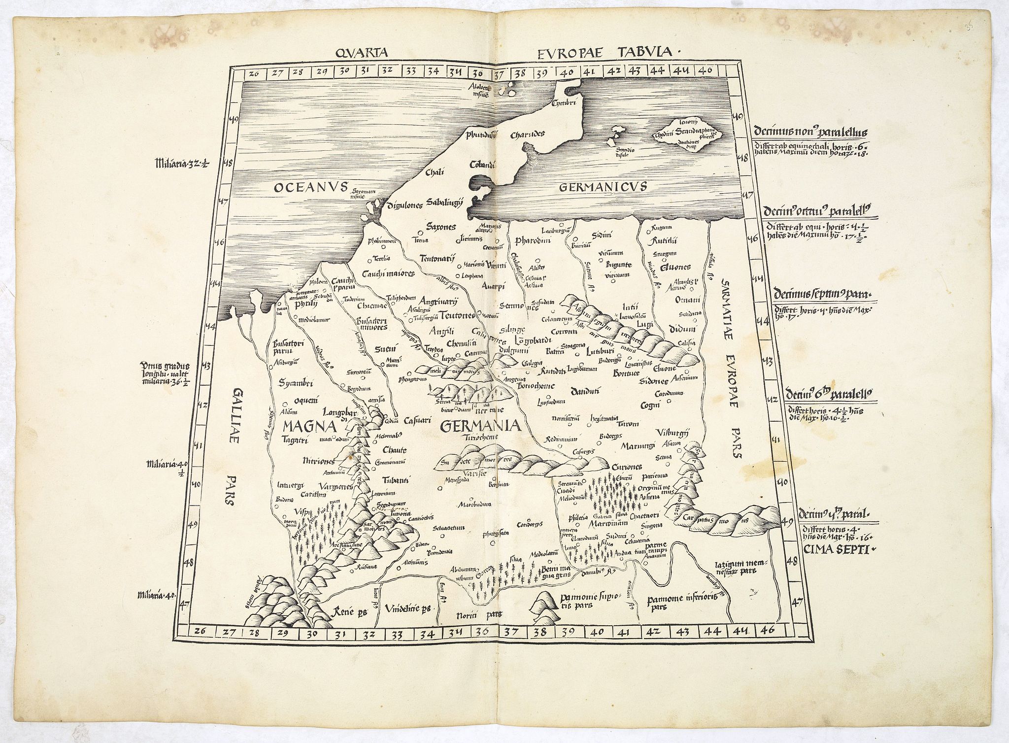PTOLEMY, C. / WALDSEEMÜLLER, M., Quarta Europae Tabulae. (Germany, Poland and Czech Republic), antique map, old maps