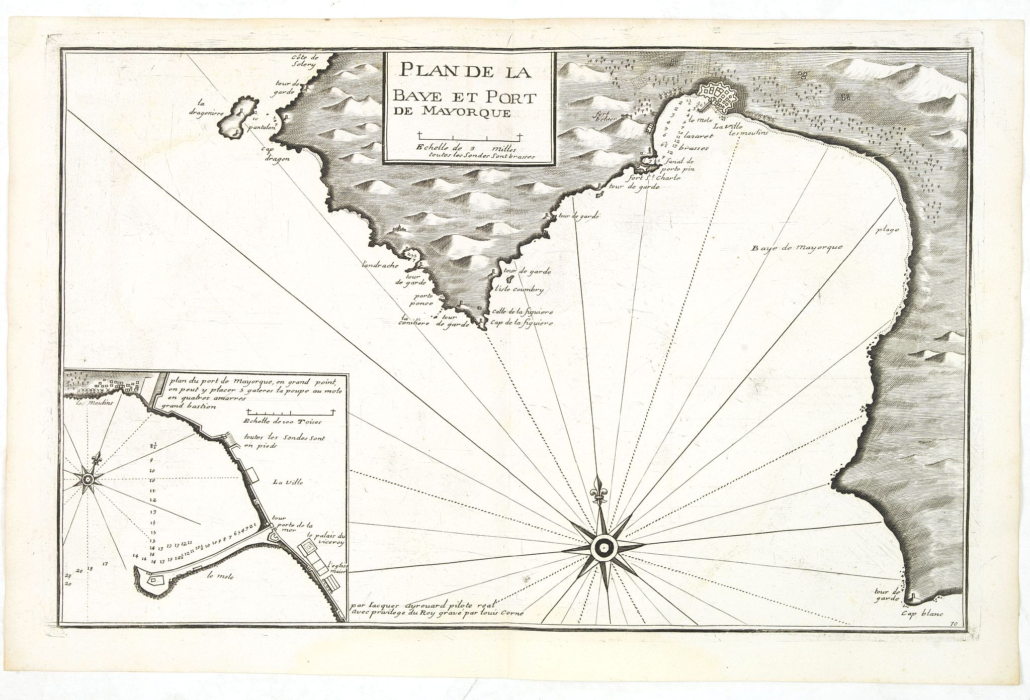 AYROUARD, J., Plan de la Baye et Port de Mayorque. par Jacques Ayrouard . . ., antique map, old maps
